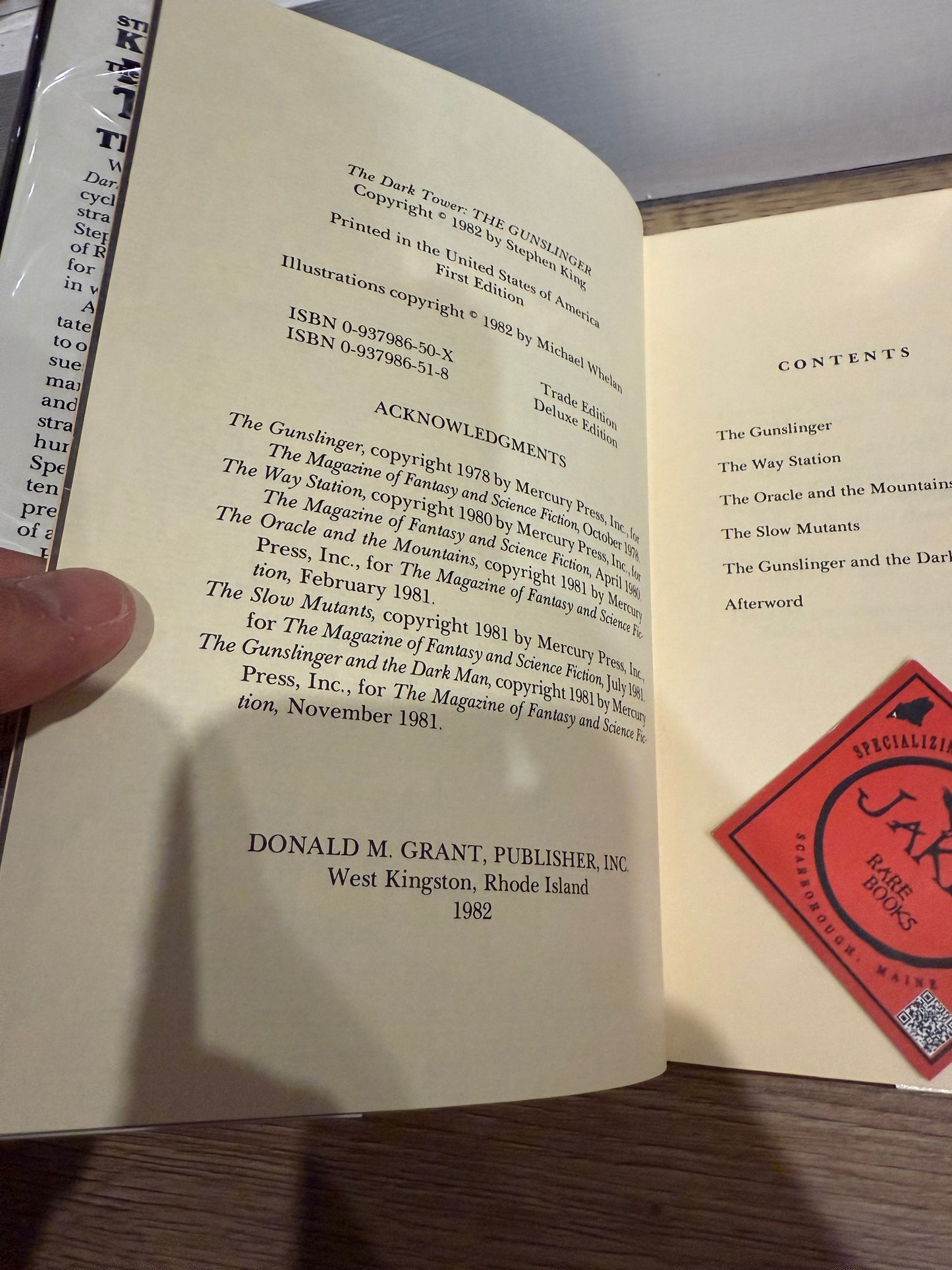 Stephen King, The Gunslinger, First Edition, SIGNED by Donald M. Grant
