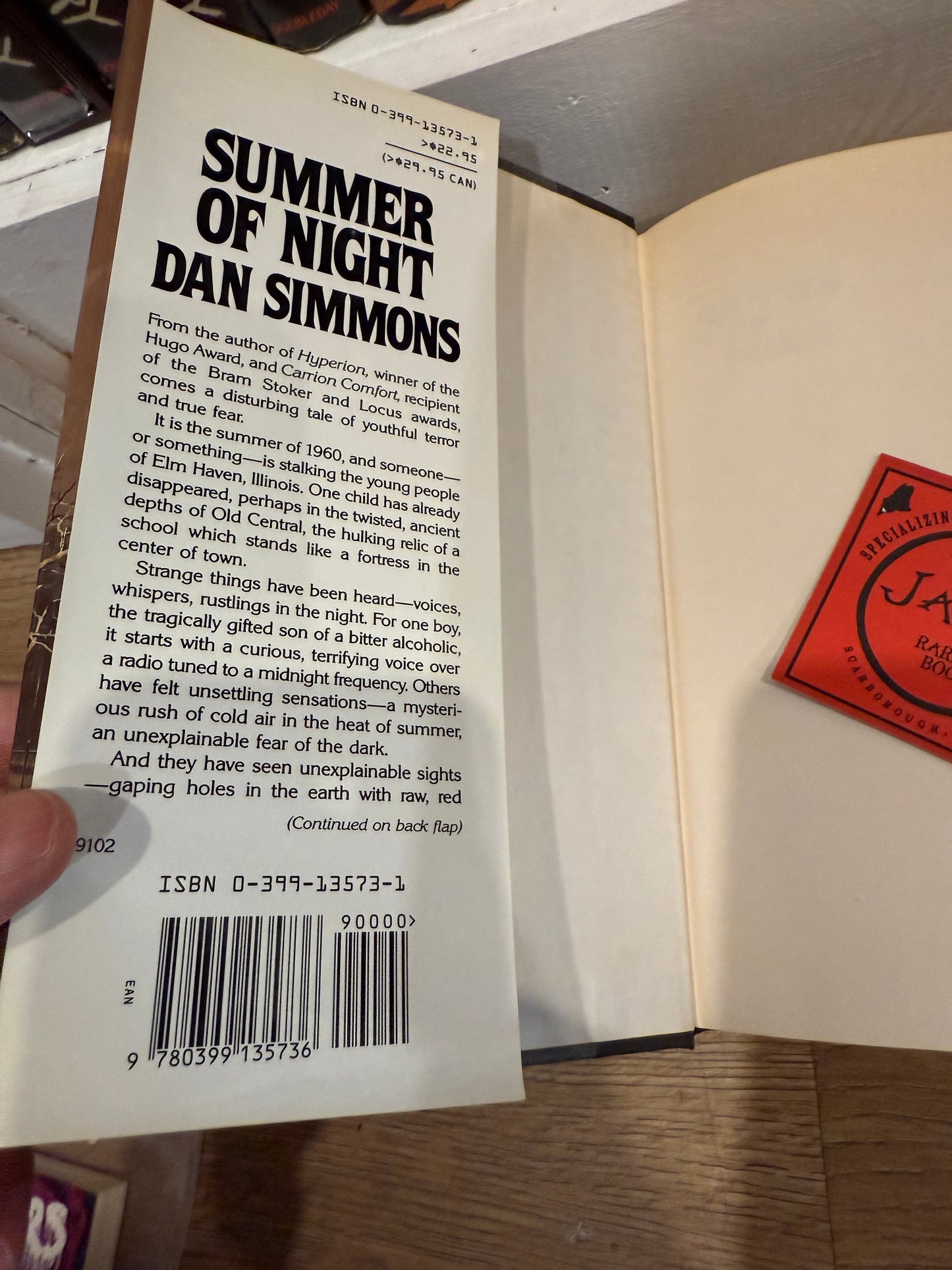 Dan Simmons, Summer of Night, First Edition SIGNED, Putnam
