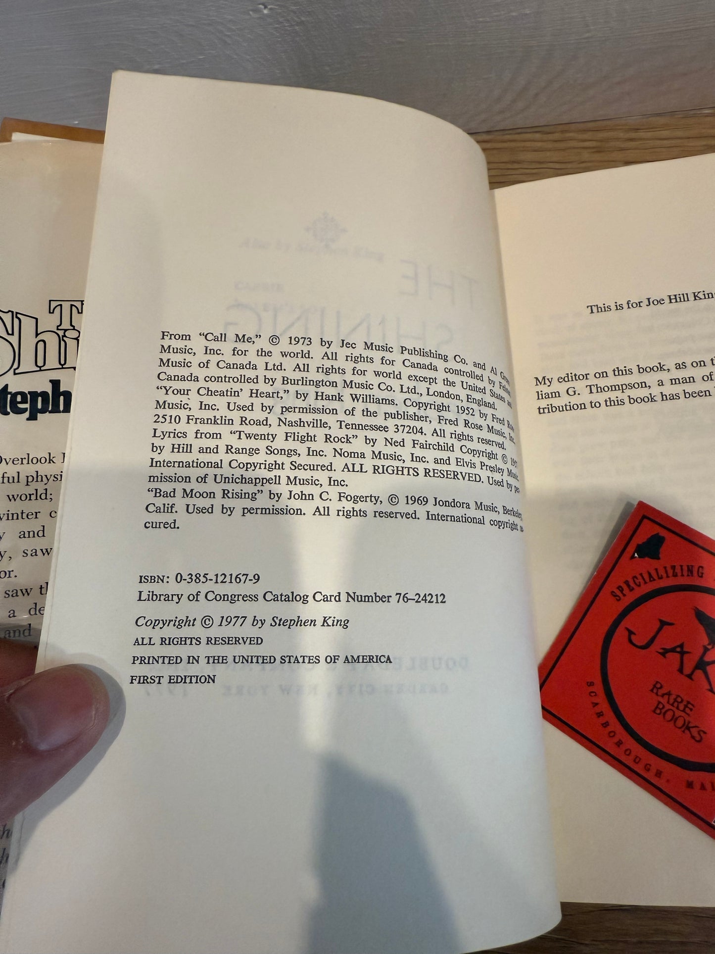 Stephen King, The Shining, First Edition, Doubleday Publishing