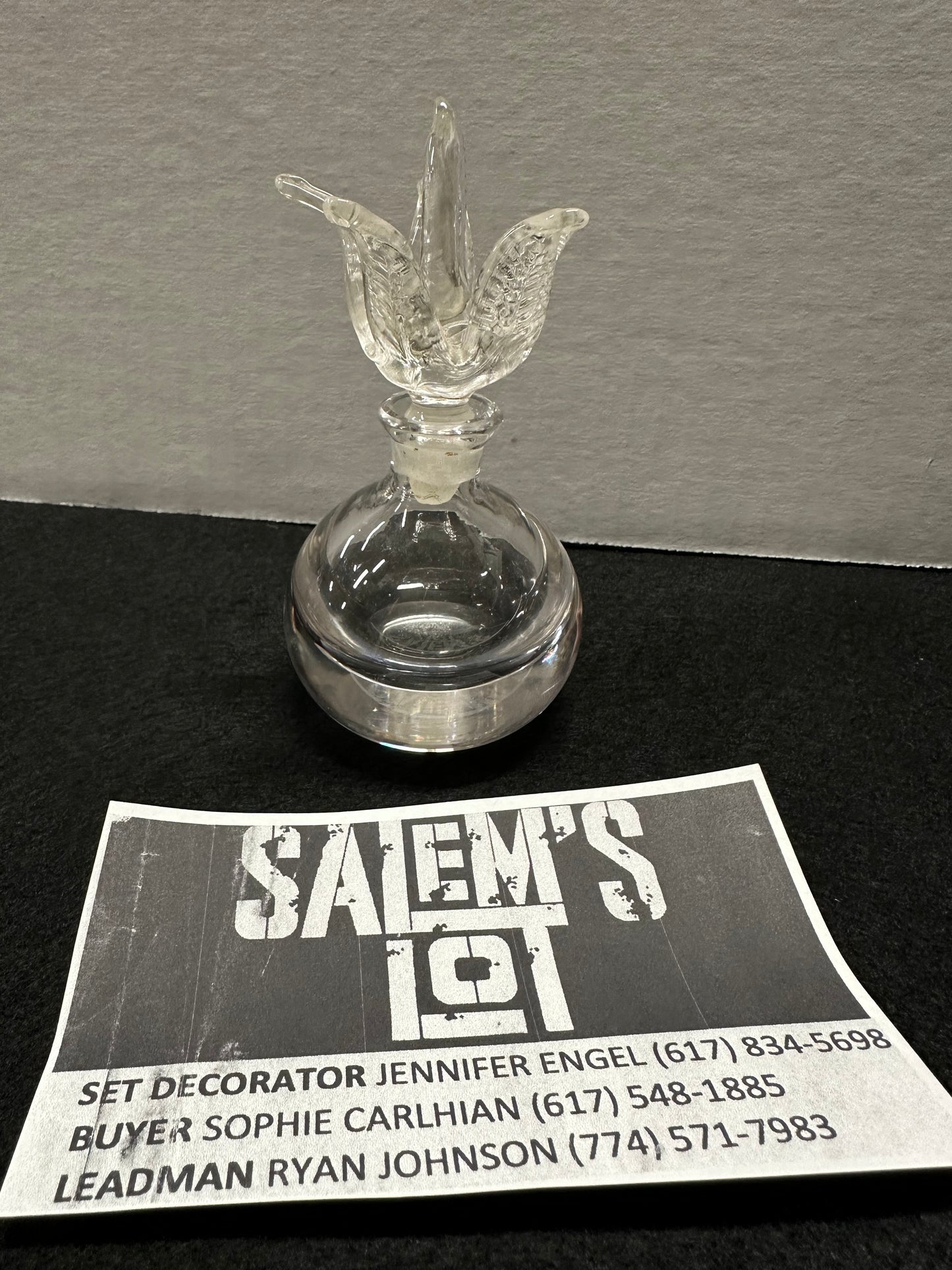 Salem’s Lot, Screen Used, Antique Glass Decanter with Decorative Bird Top