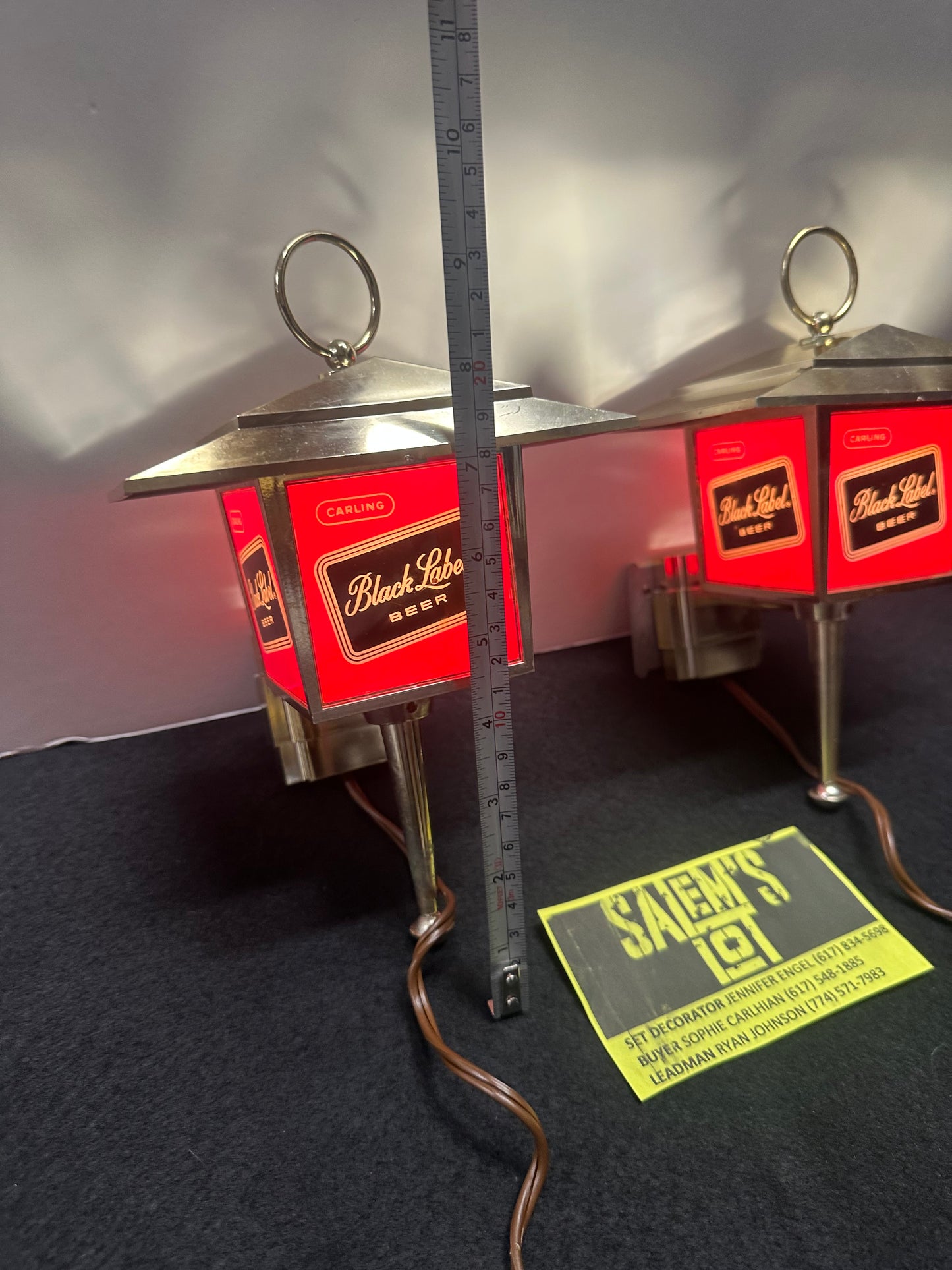 Stephen King, Salem’s Lot, Screen Used, Vintage Black Label Beer Wall Sconces