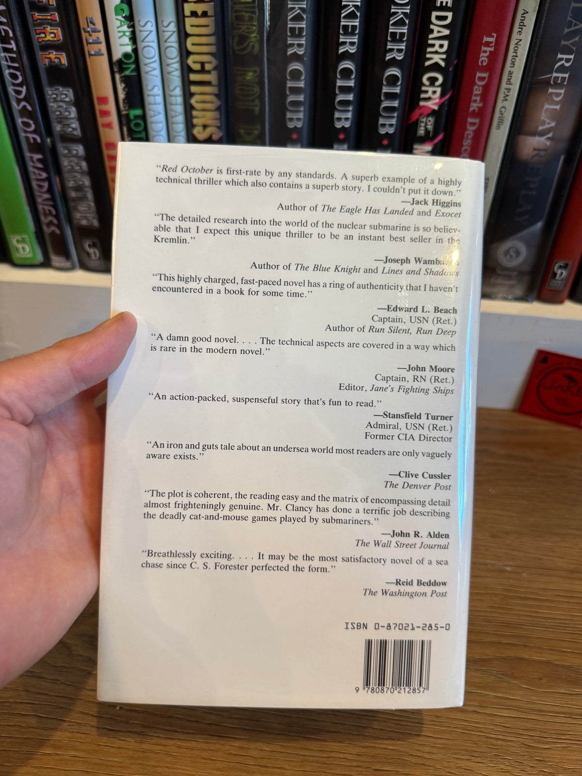 Tom Clancy, The Hunt For Red October, Signed First Edition, Third Printing, Naval Institute Press