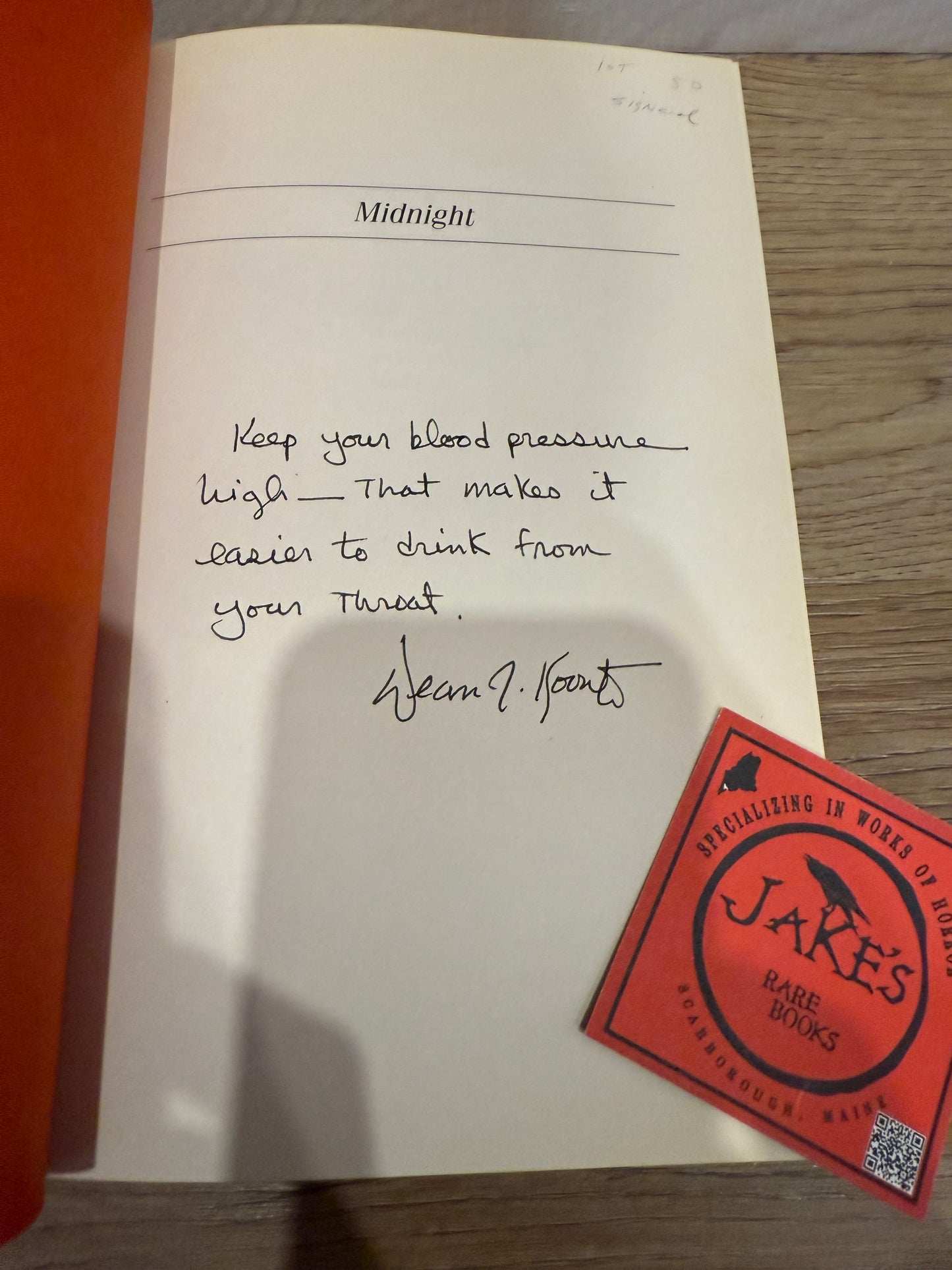 Dean Koontz, Midnight, First Edition INSCRIBED