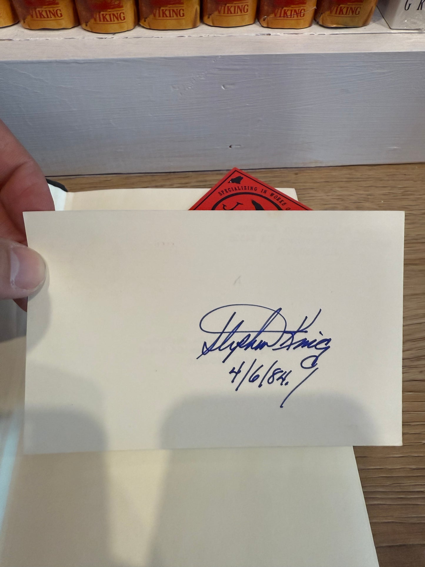 Stephen King, Salem’s Lot, First Edition with SIGNED Card, Father Cody Error, Doubleday Publishing,