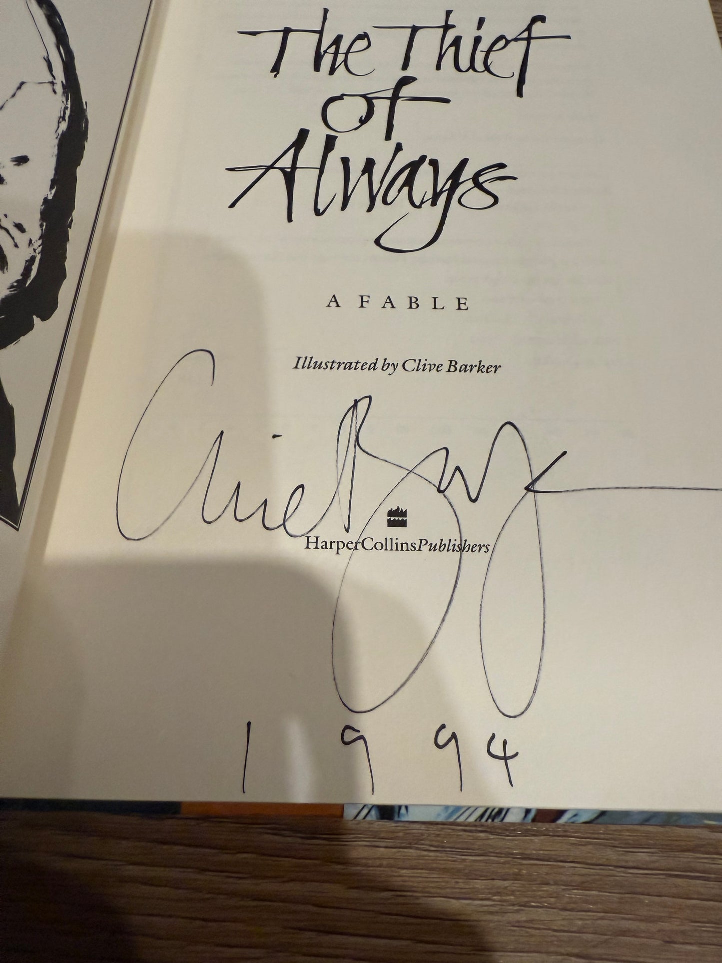 Clive Barker, The Thief of Always, First Edition, Signed/Dated, Harper Collins