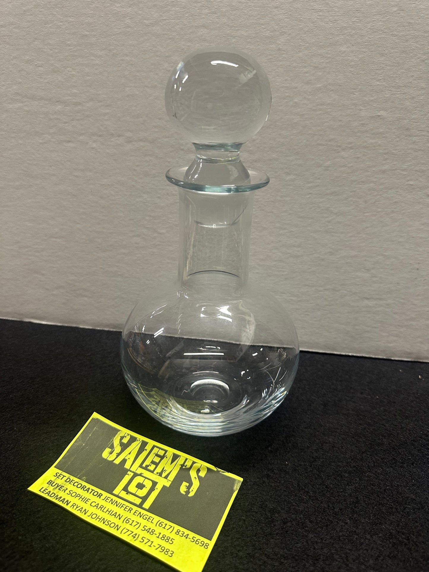 Stephen King, Salem’s Lot Production Used, Glass Decanter