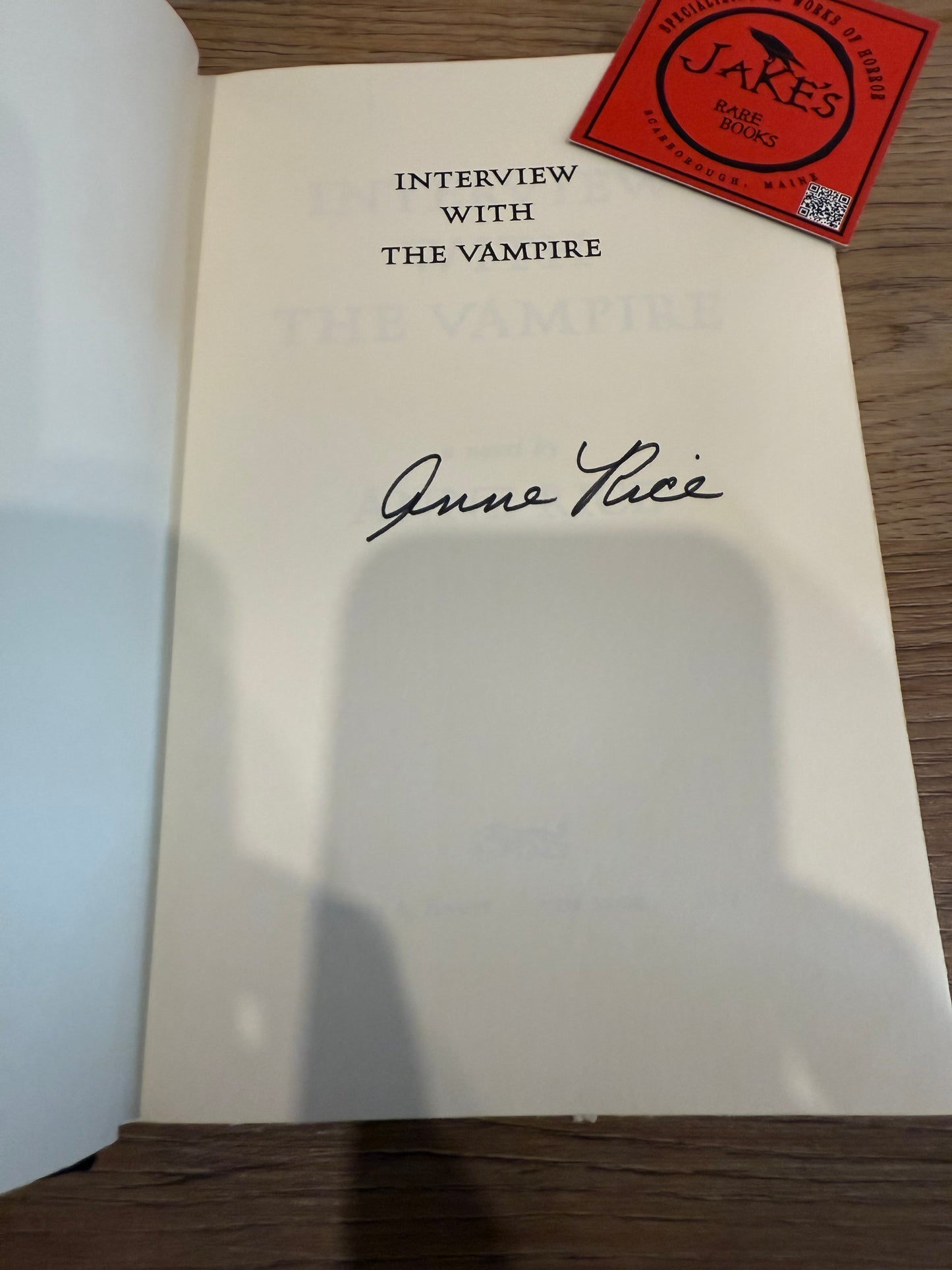 Anne Rice, Interview With a Vampire, First Edition SIGNED, Knopf Publishing