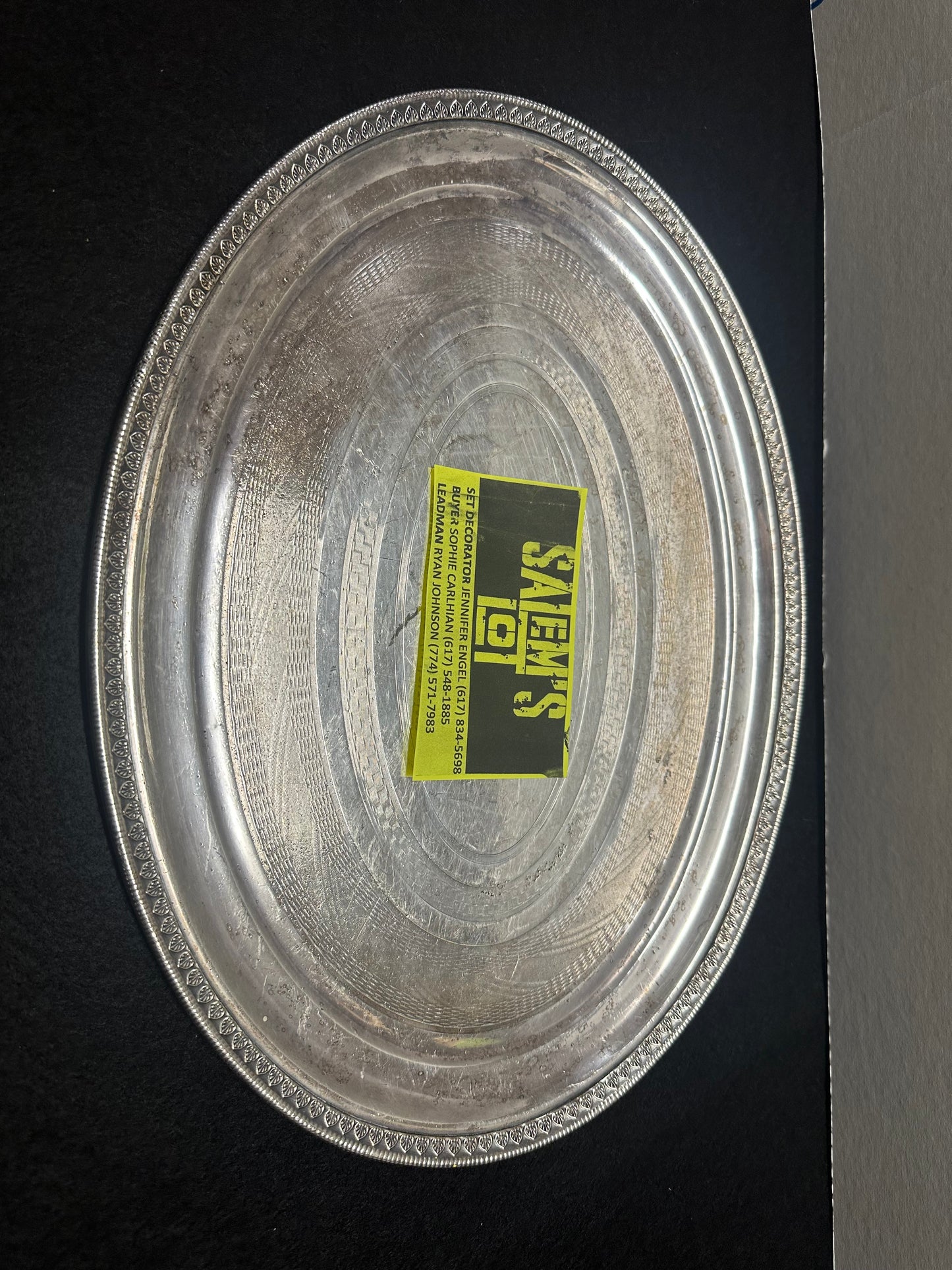 Stephen King, Salem’s Lot, Production Used Antique Silver Platter