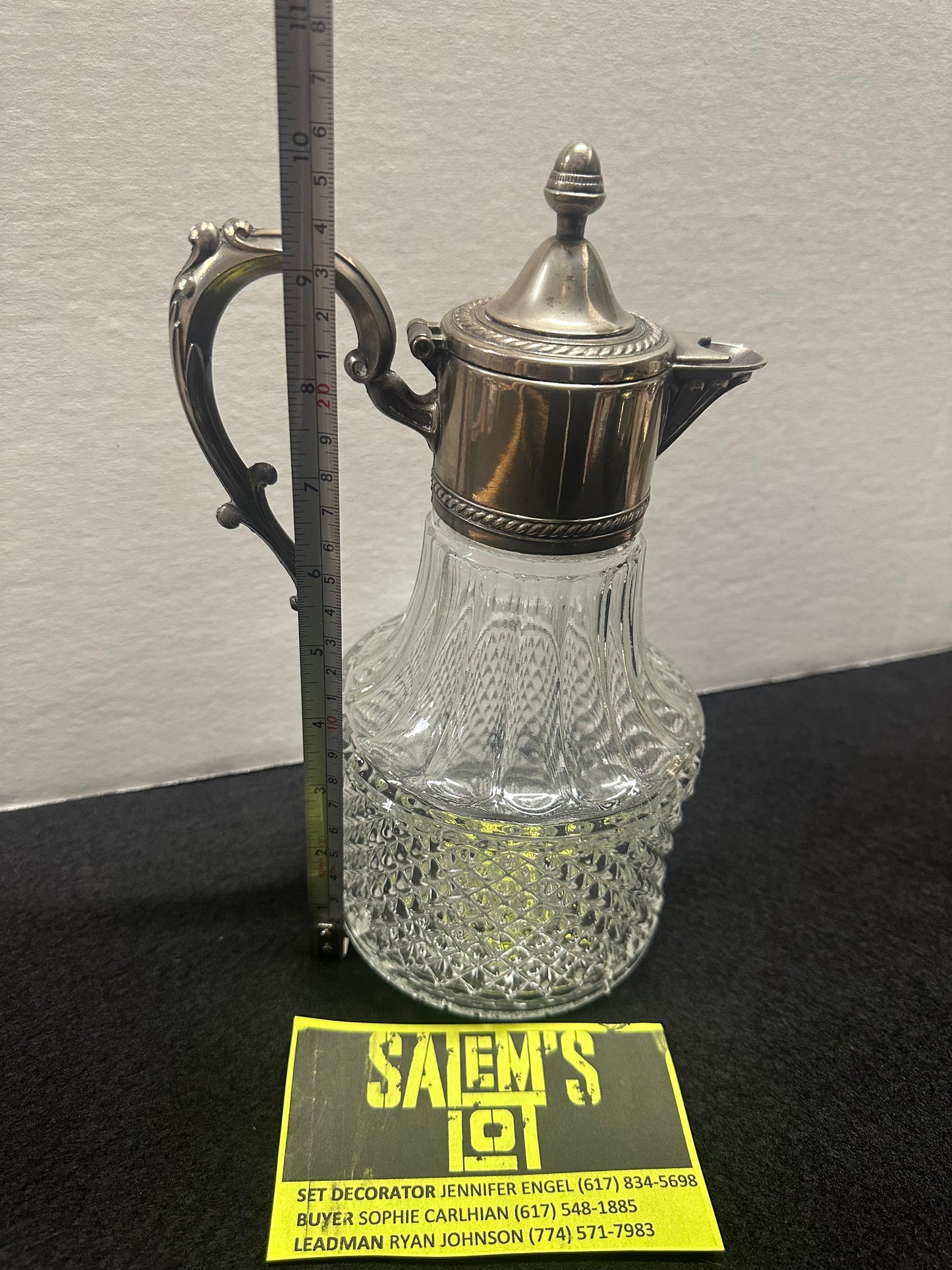 Stephen King, Salem’s Lot, Production Used Antique Glass and Metal Pitcher