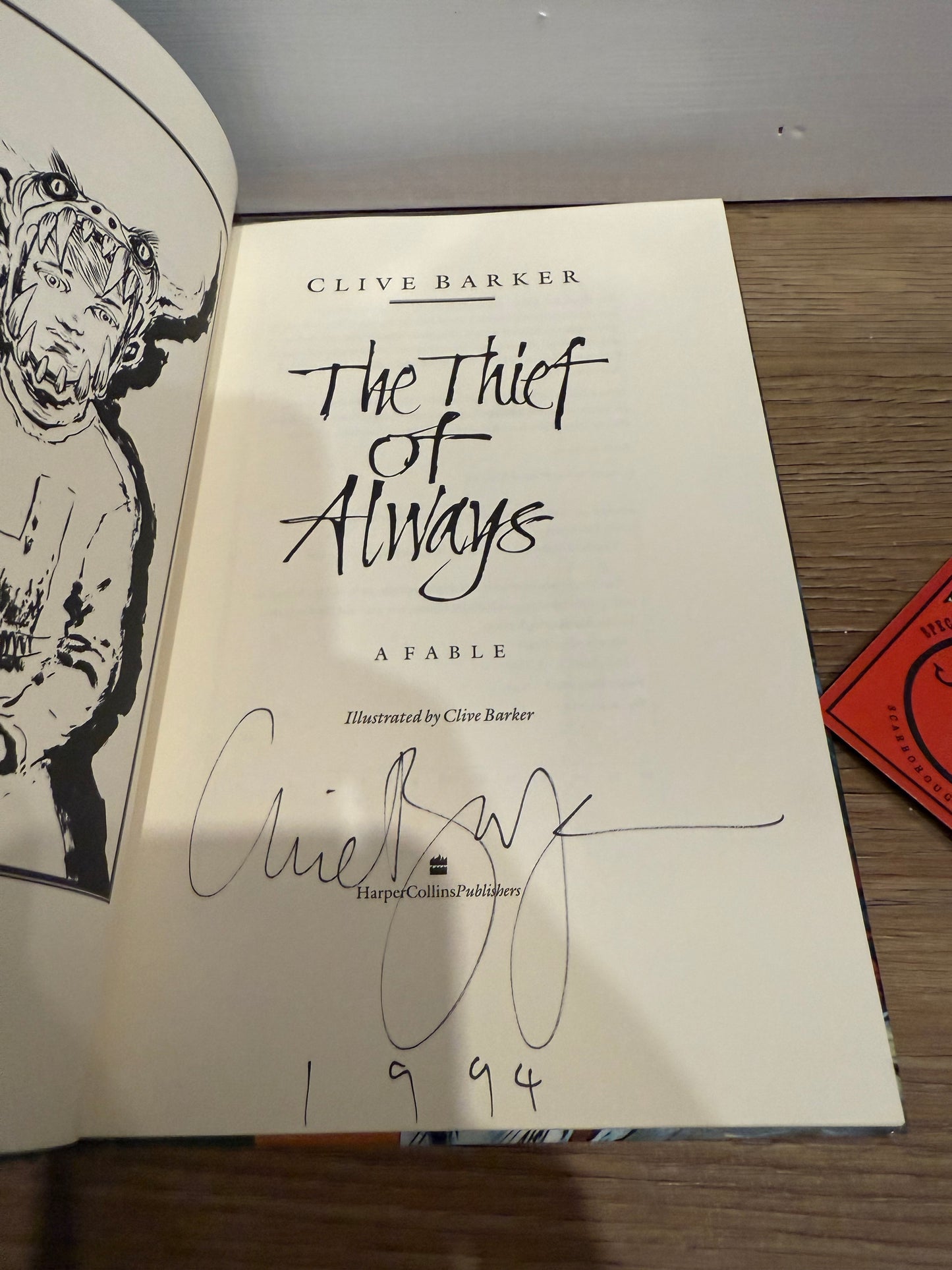 Clive Barker, The Thief of Always, First Edition, Signed/Dated, Harper Collins