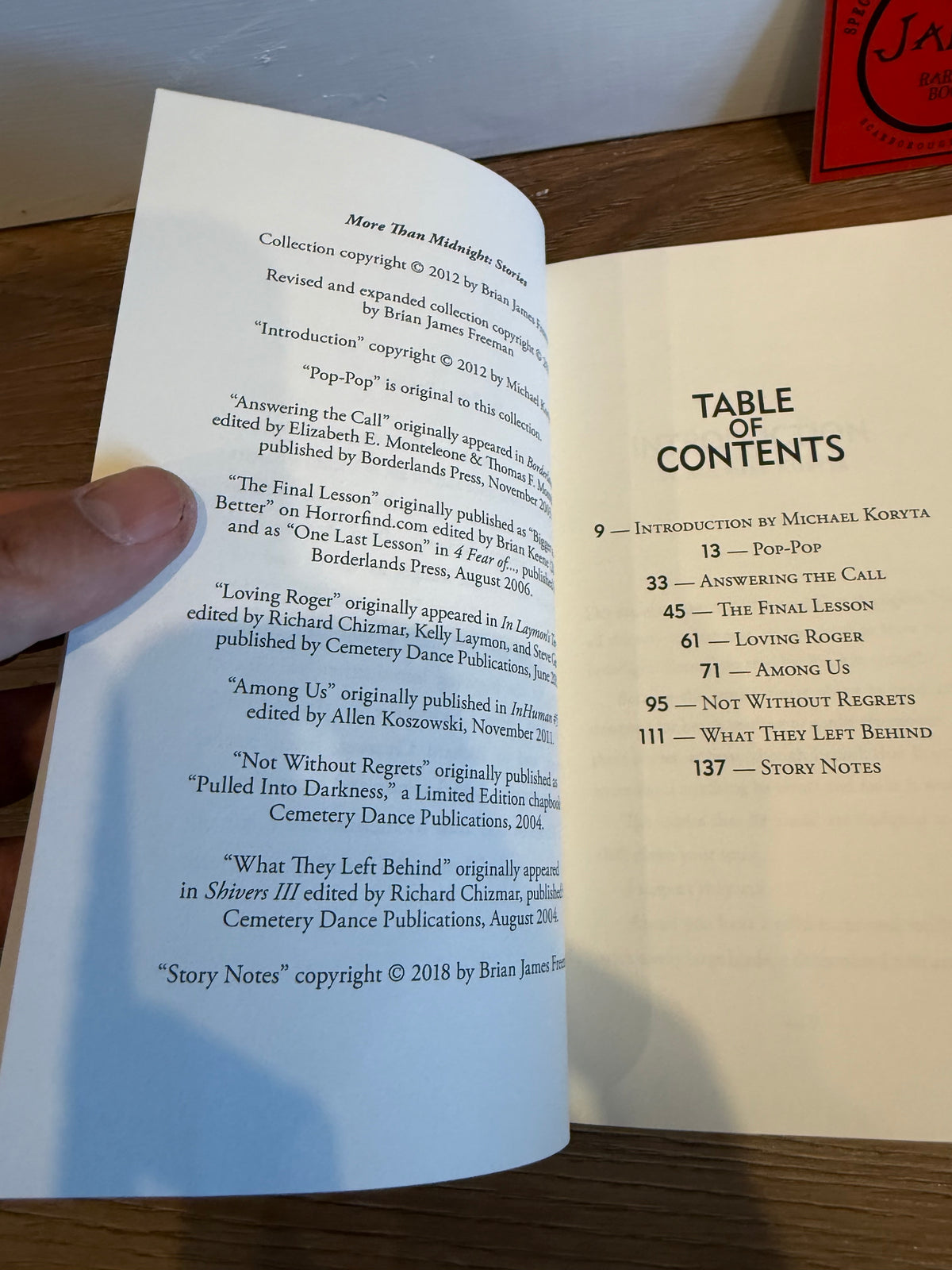 Brian James Freeman, More Than Midnight, Signed First Edition, Cemetery Dance