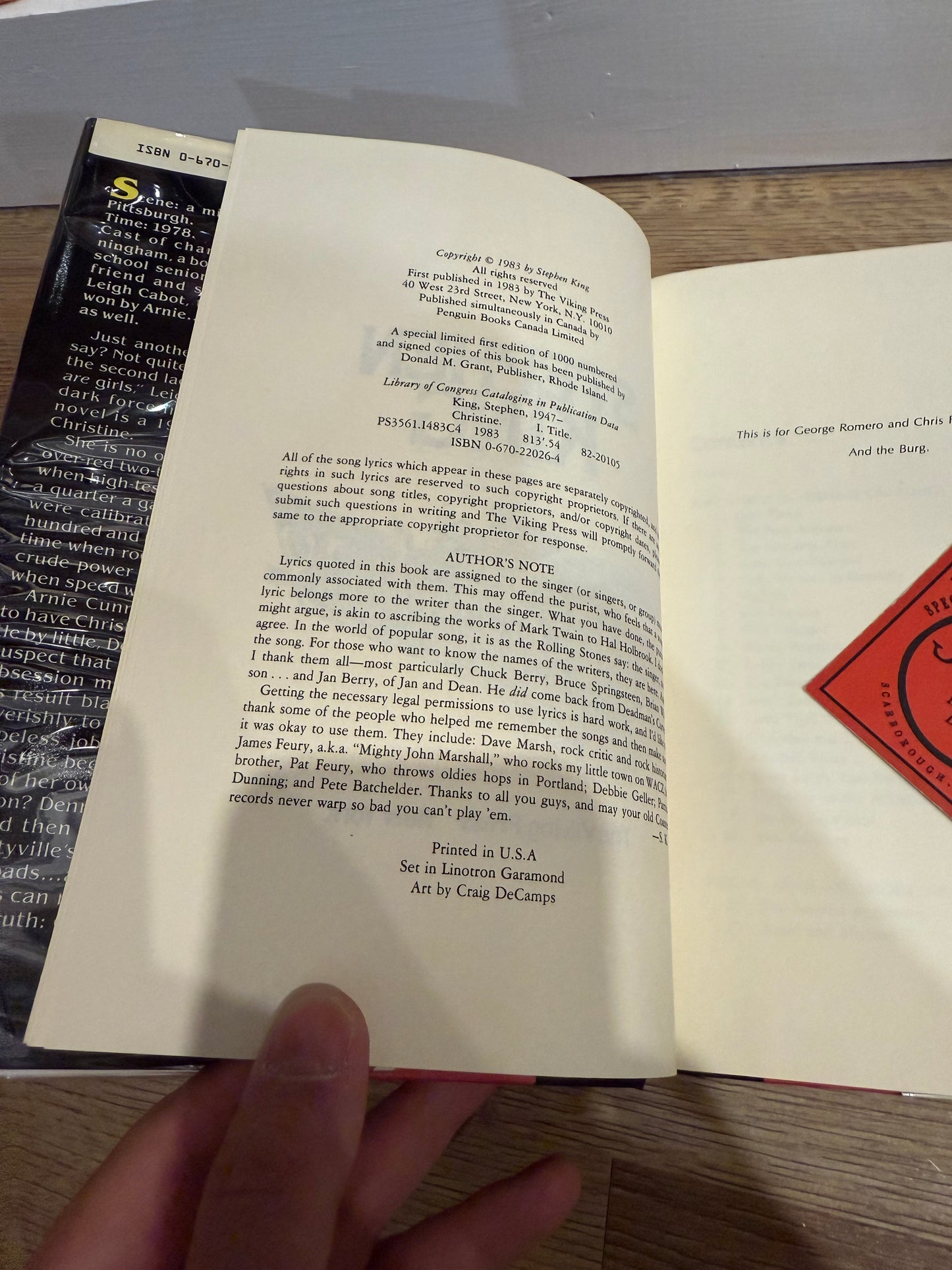 Stephen King, Christine, First Edition, Viking Publishing
