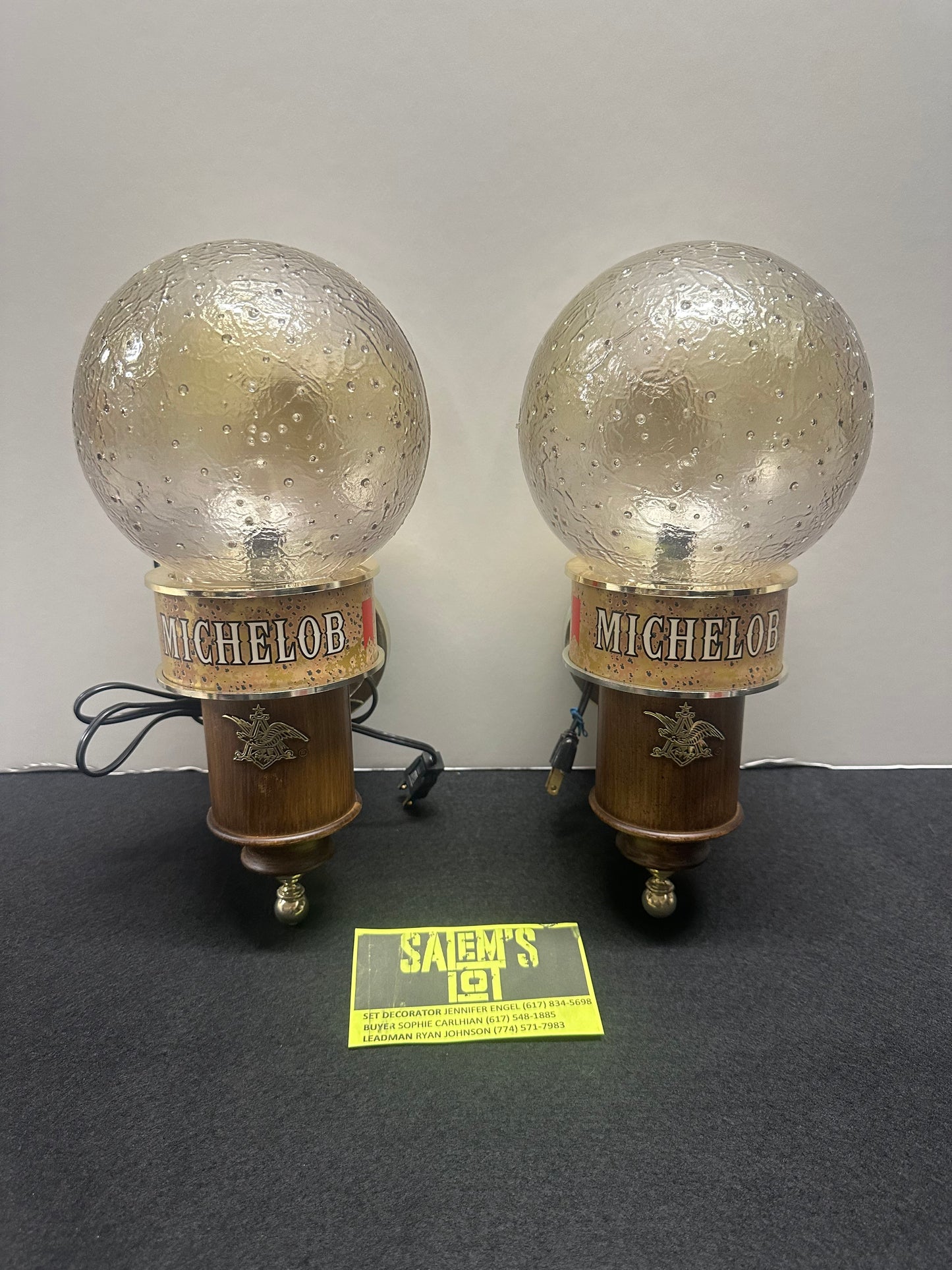 Stephen King, Salem’s Lot, Screen Used, Antique Michelob Wall Sconces