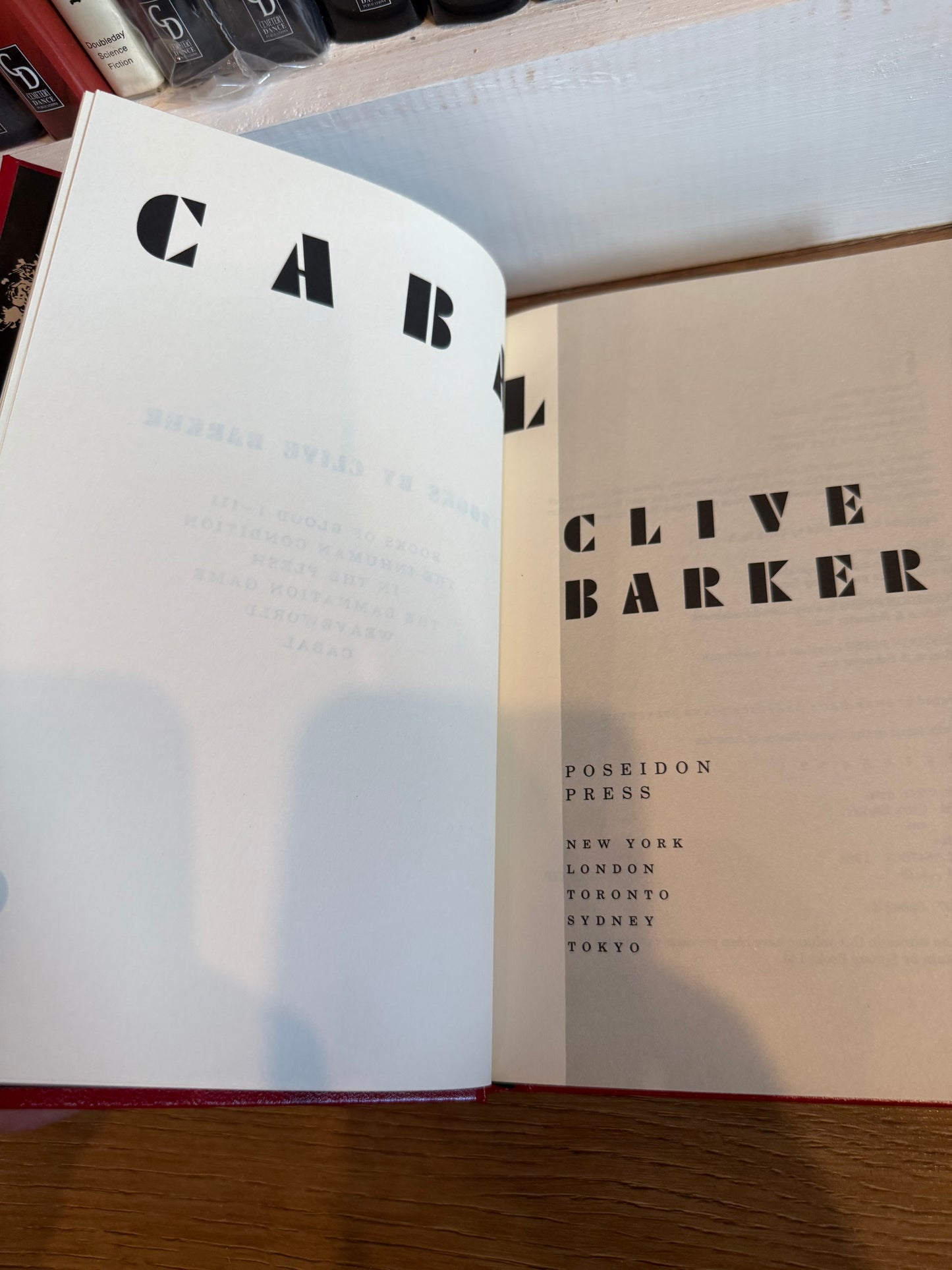 Clive Barker, Cabal, Signed Limited #112, Poseidon Press