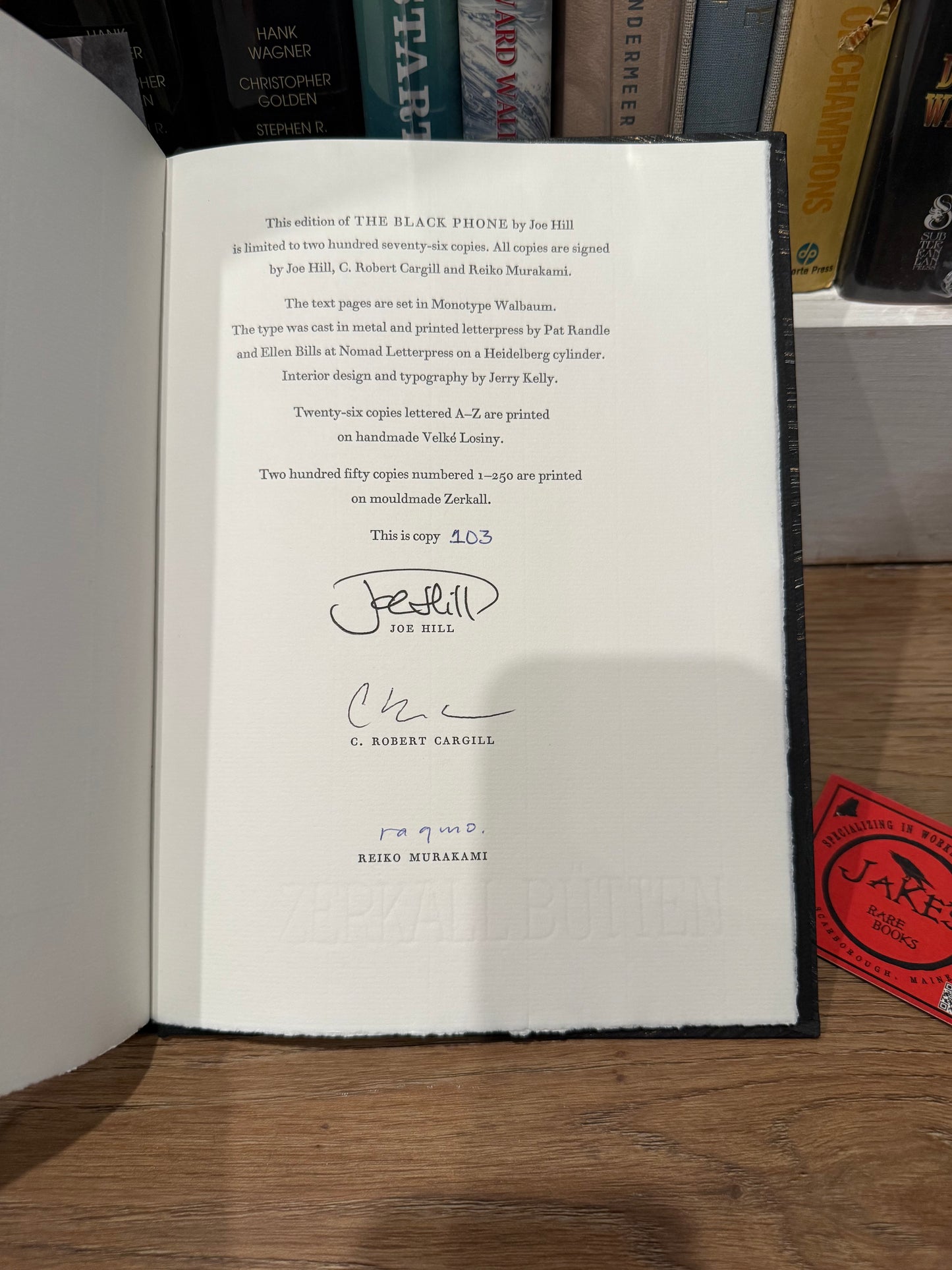 Joe Hill, The Black Phone, Signed/Limited #103, Suntup Press