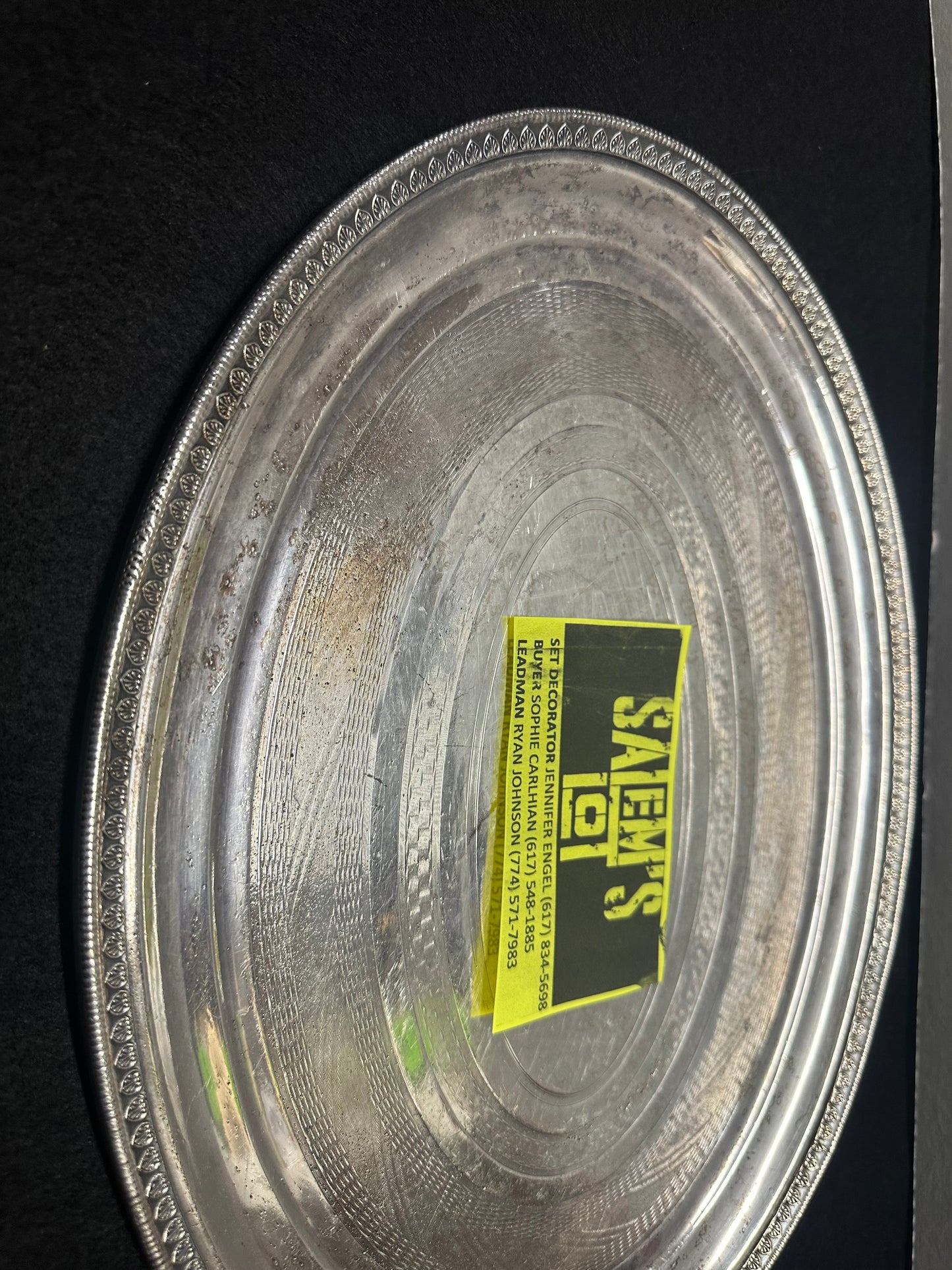 Stephen King, Salem’s Lot, Production Used Antique Silver Platter