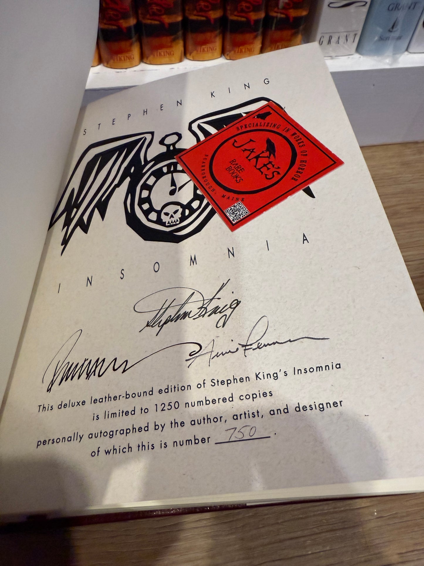 Stephen King, Insomnia, Signed/Limited #750, Grant Publishing