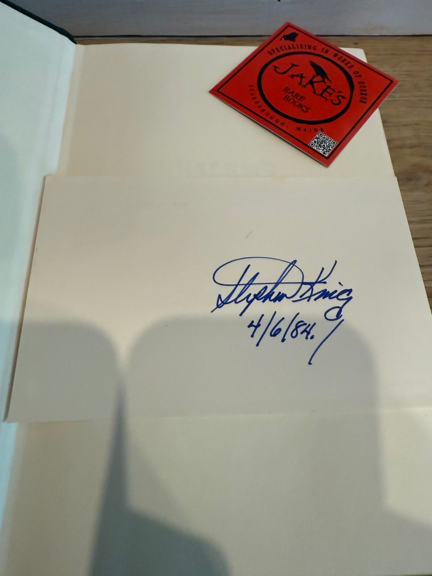Stephen King, Salem’s Lot, First Edition with SIGNED Card, Father Cody Error, Doubleday Publishing,