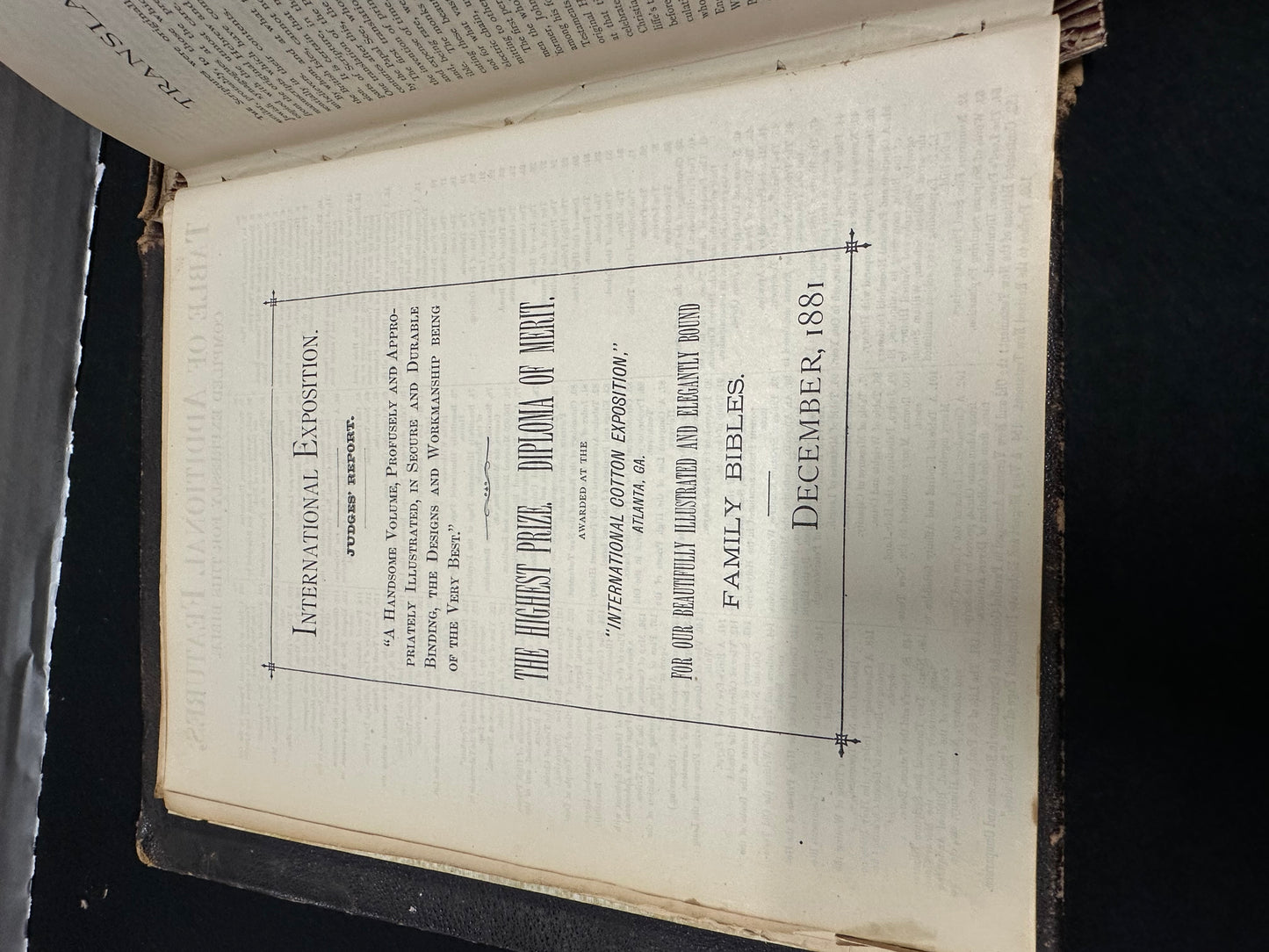 Stephen King, Salem’s Lot, Production Used Antique Bible, With Hand Drawings