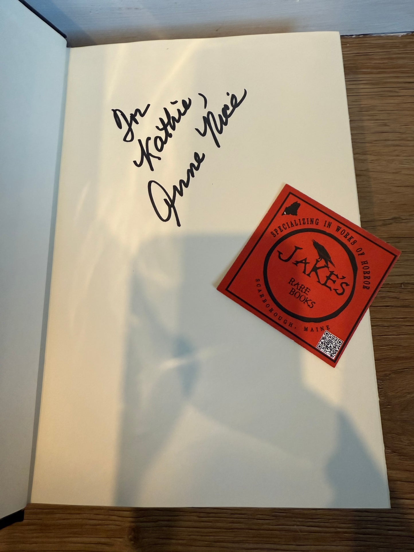 Anne Rice, Memnoch the Devil, INSCRIBED First Edition, Knopf Publishing