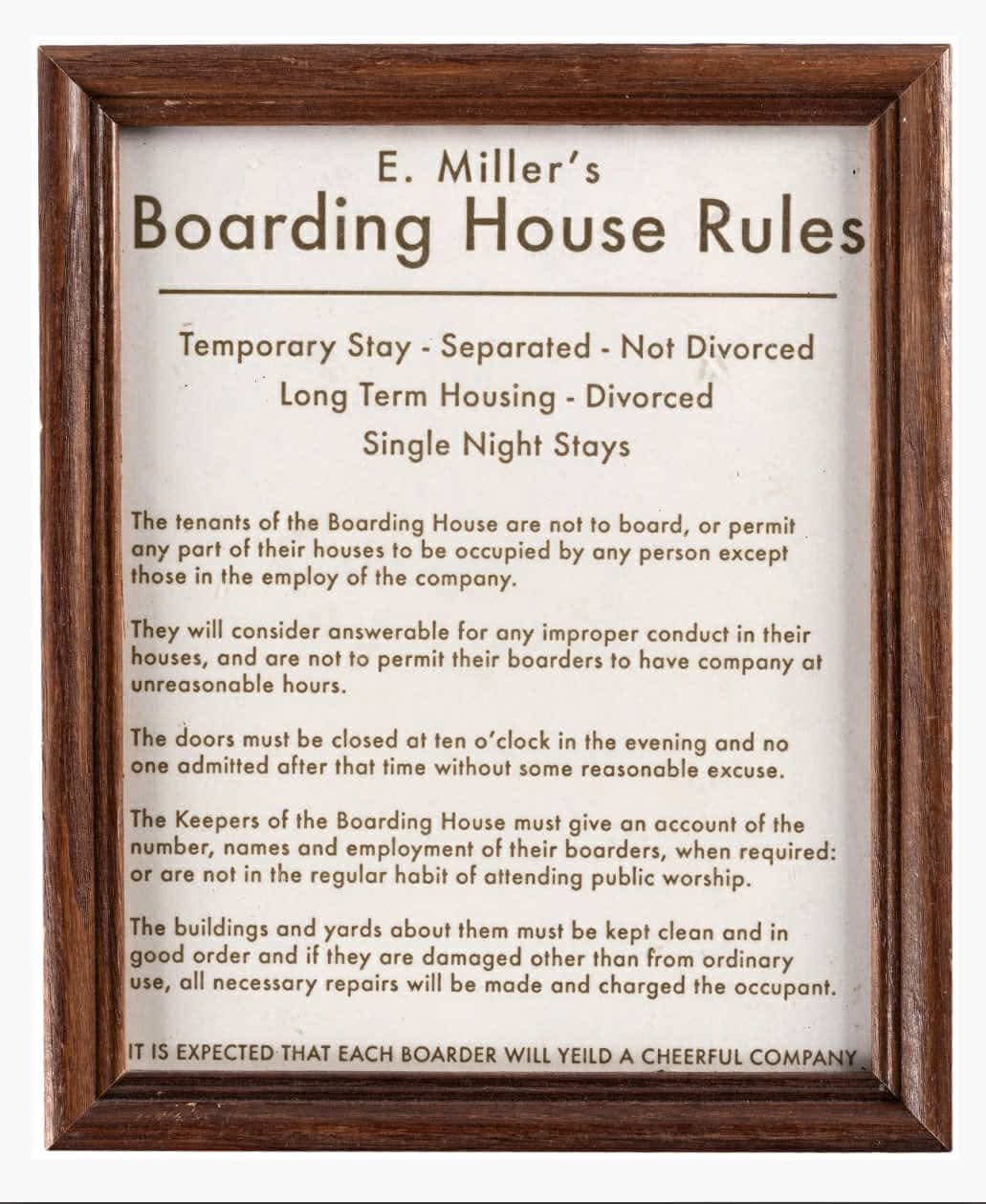Salem’s Lot, Boarding House Rules Sign, Screen Used, Max Production 2024