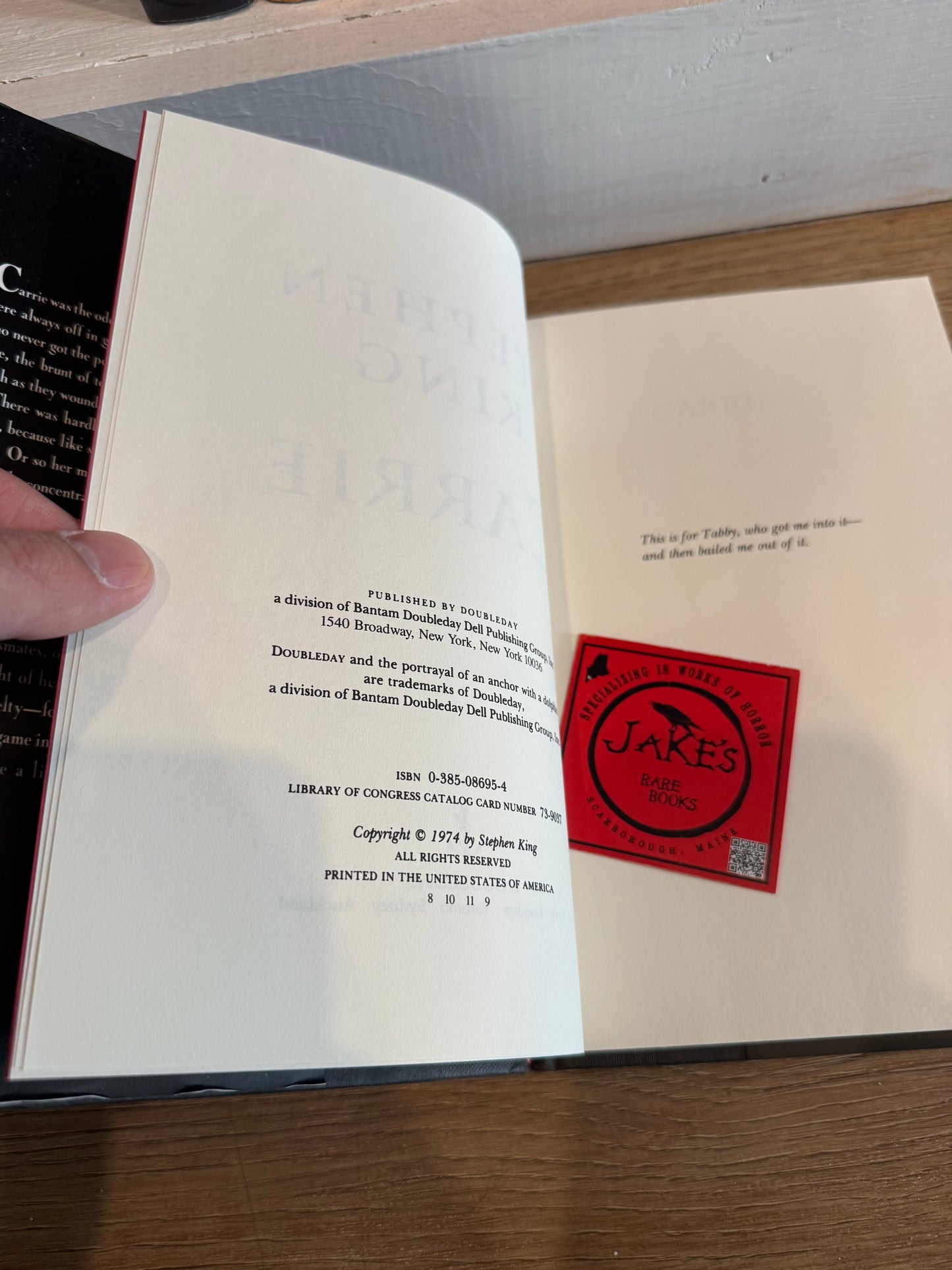 Stephen King, Carrie, Holdorf Variant Dustjacket, Doubleday Press