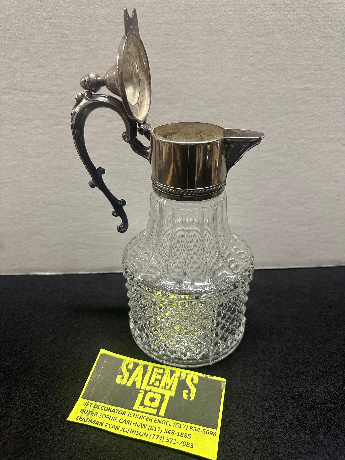 Stephen King, Salem’s Lot, Production Used Antique Glass and Metal Pitcher