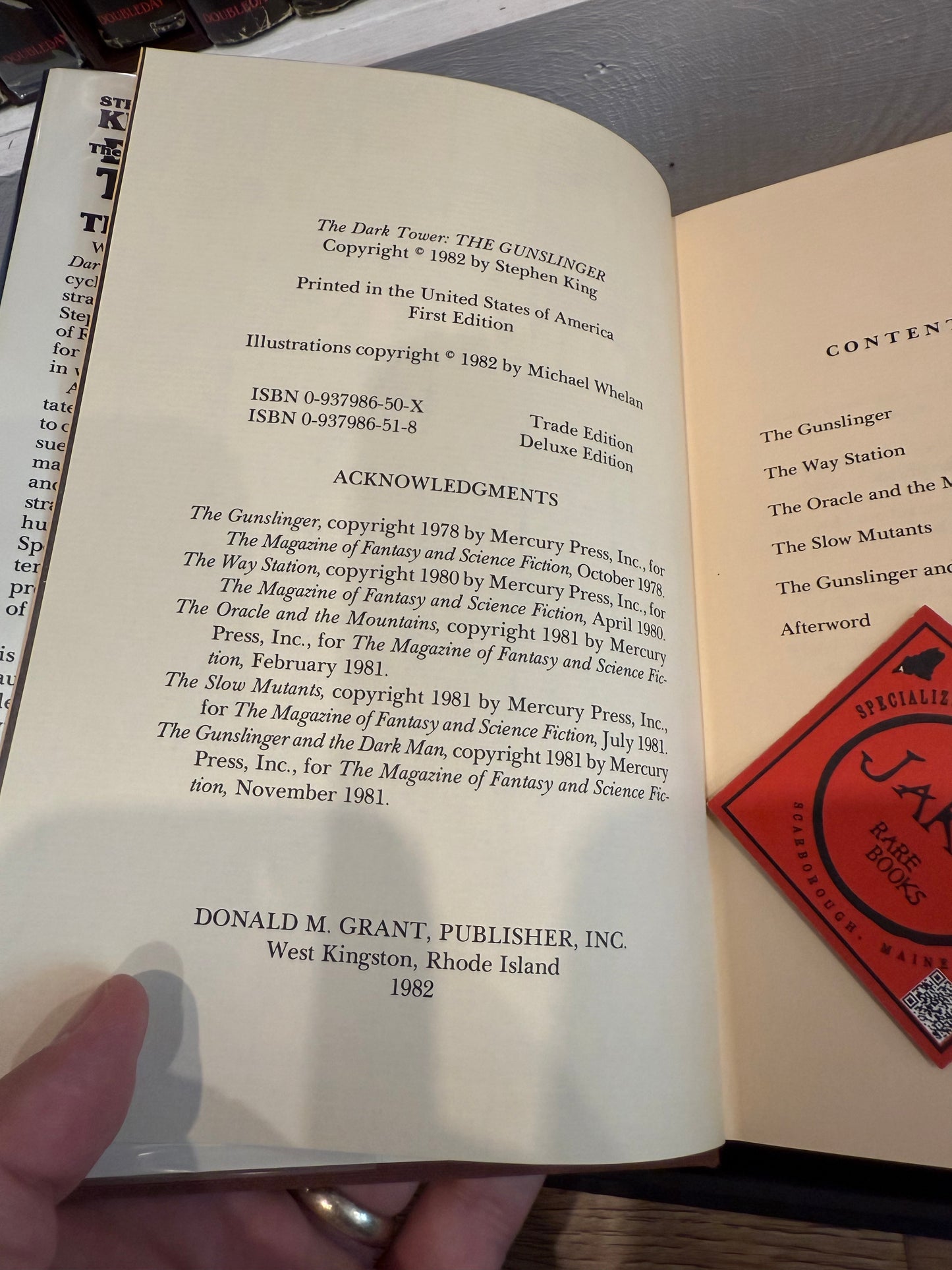 Stephen King, The Gunslinger, First Edition INSCRIBED, Grant Publishing