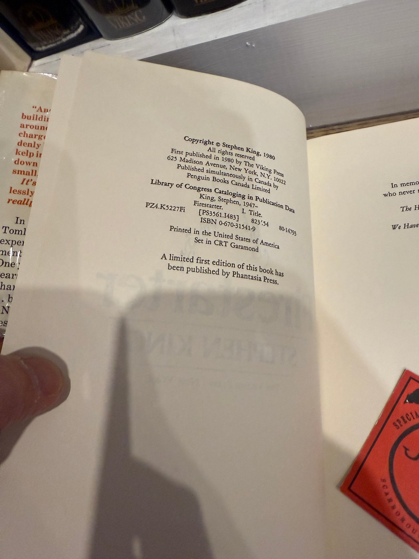 Stephen King, Firestarter, First Edition, Viking