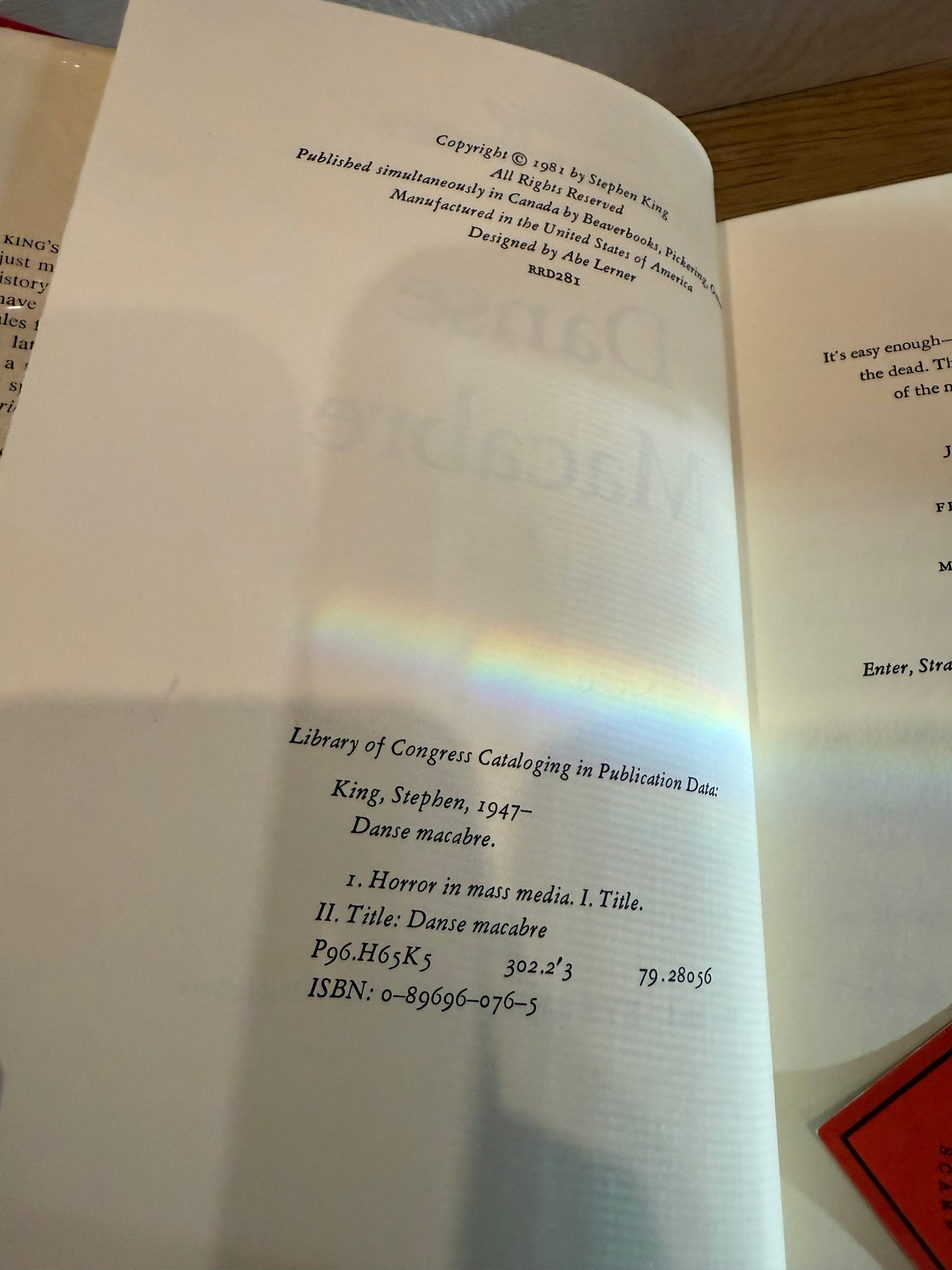 Stephen King, Danse Macabre, First Printing, Signed and Dated