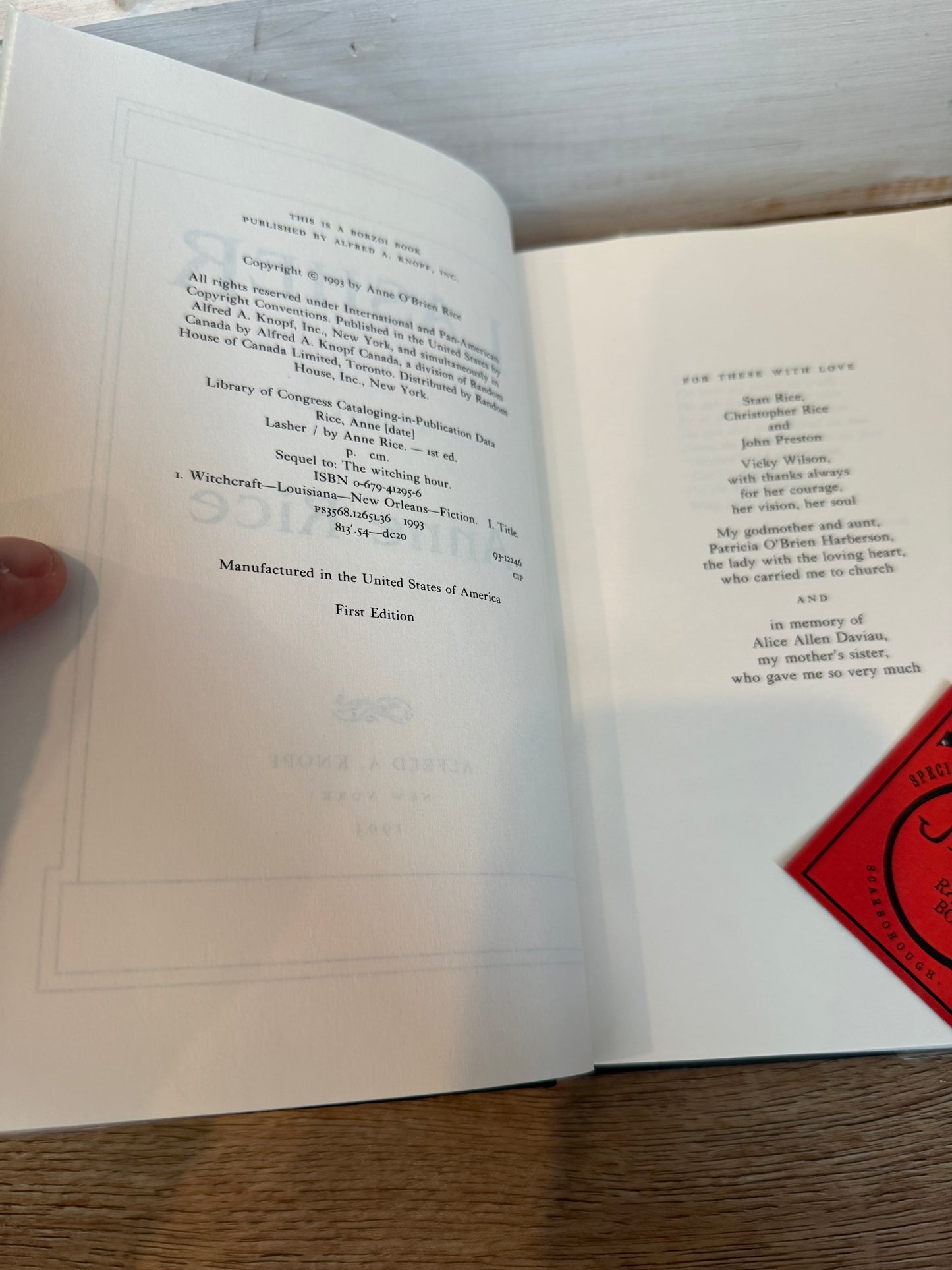 Anne Rice, Lasher, SIGNED First Edition