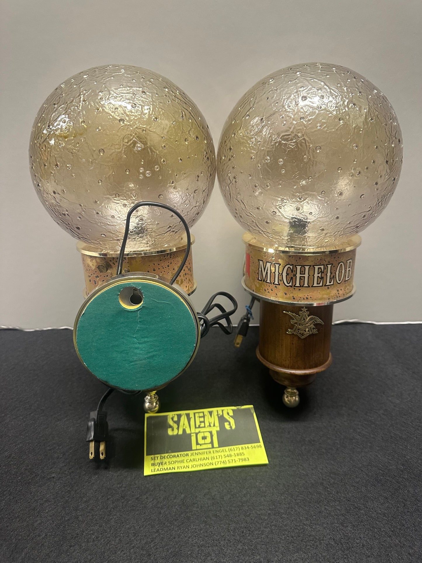 Stephen King, Salem’s Lot, Screen Used, Antique Michelob Wall Sconces