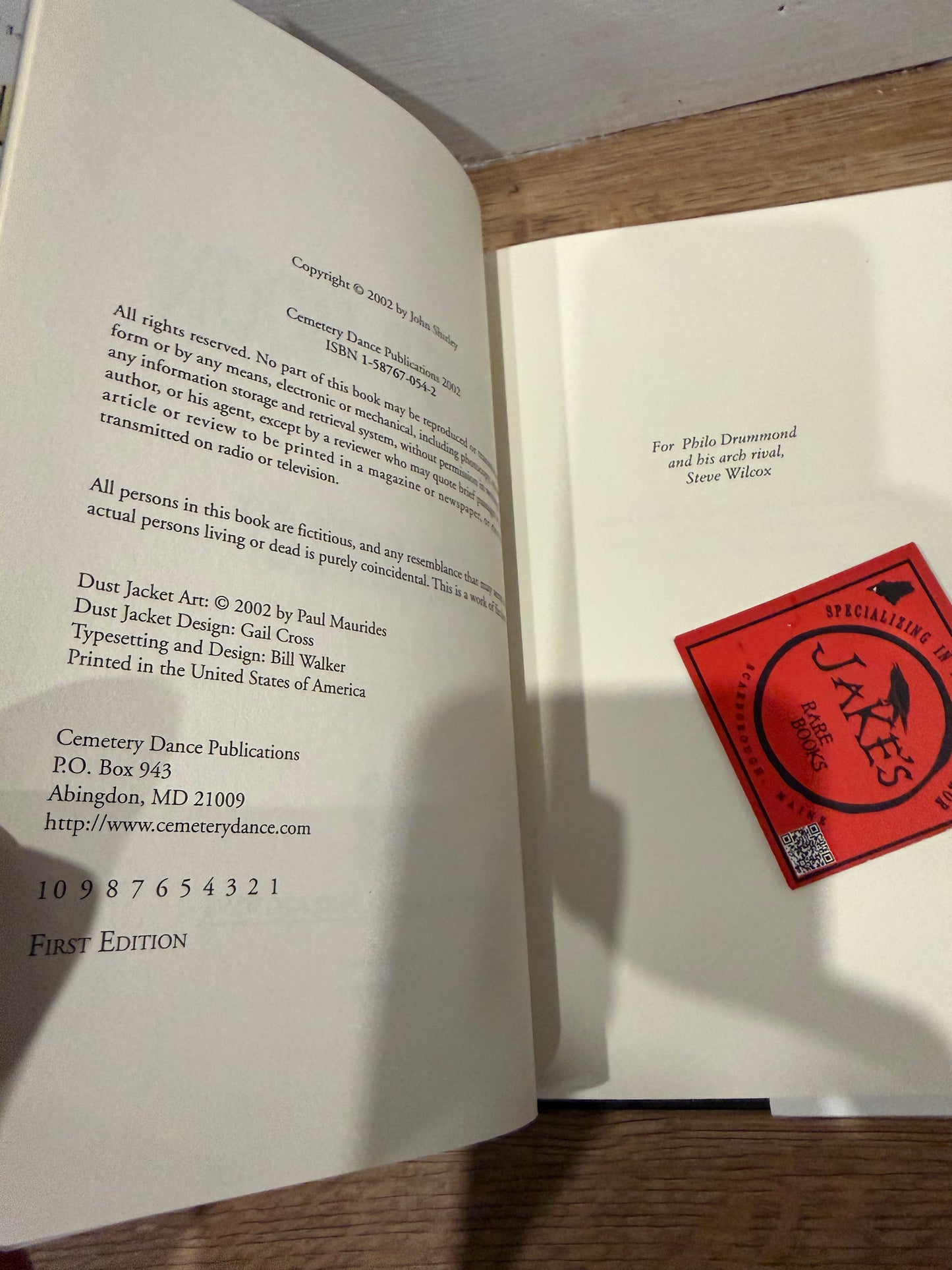 John Shirley, Spider Moon, Signed/Limited, Cemetery Dance