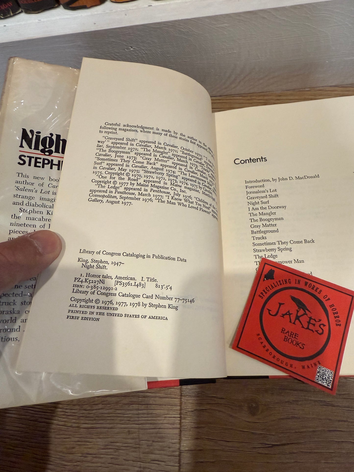 Stephen King, Night Shift, First Edition, Doubleday Publishing
