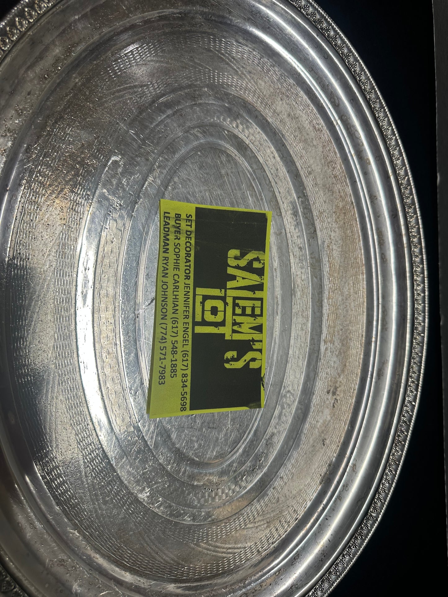 Stephen King, Salem’s Lot, Production Used Antique Silver Platter