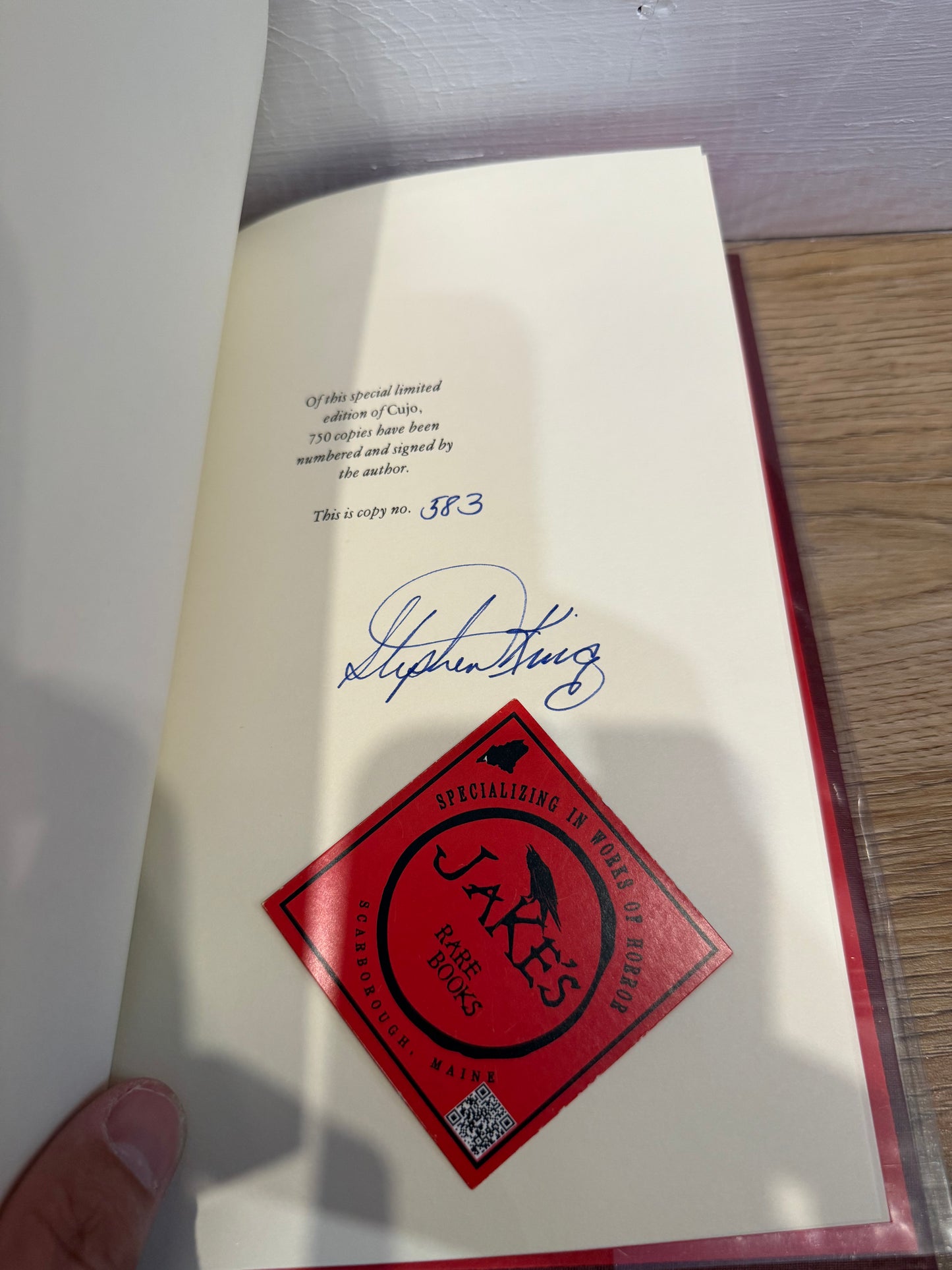 Stephen King, Cujo, Signed/Limited #583,