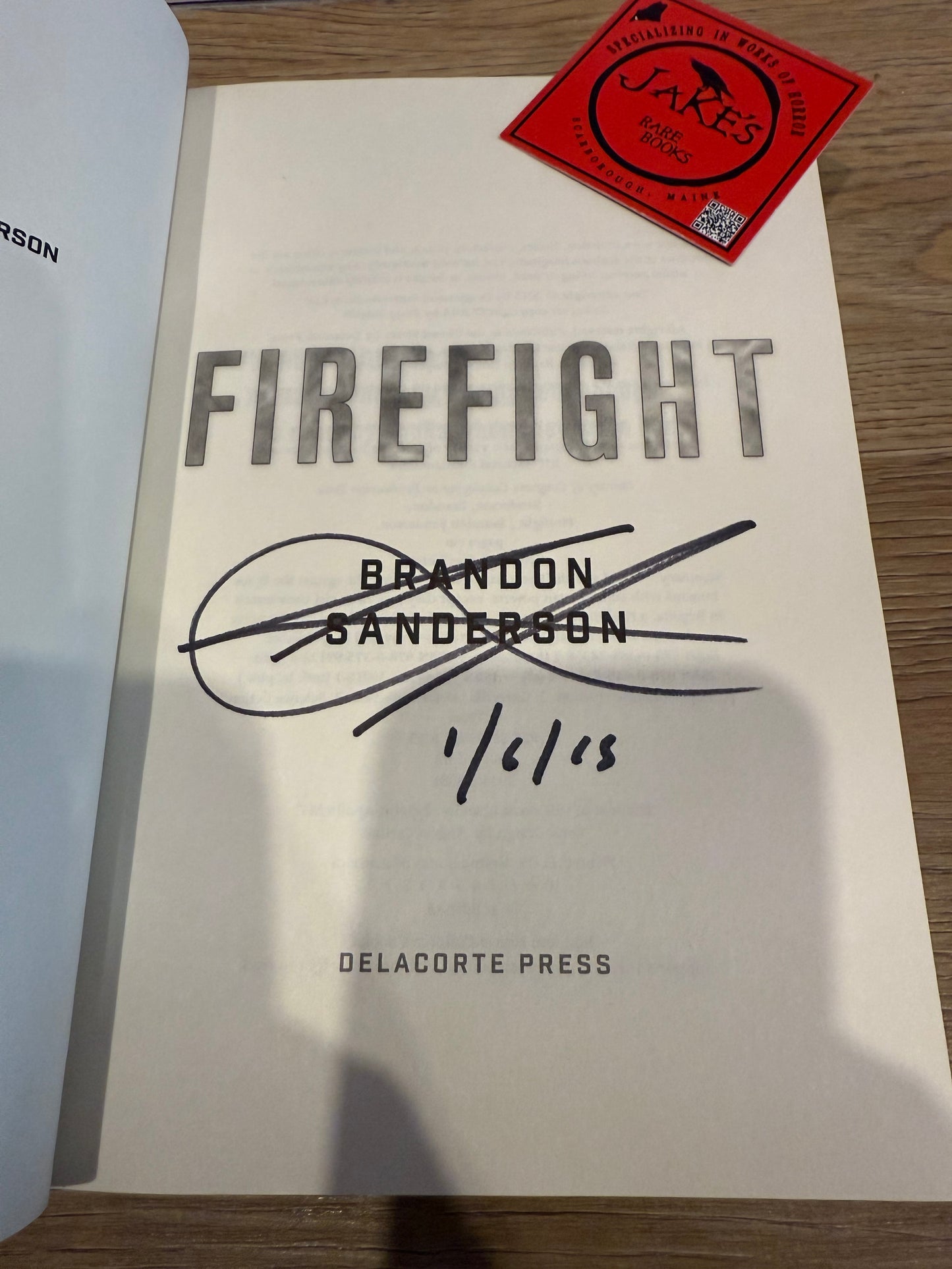 Brandon Sanderson, Firefight, Signed First Edition