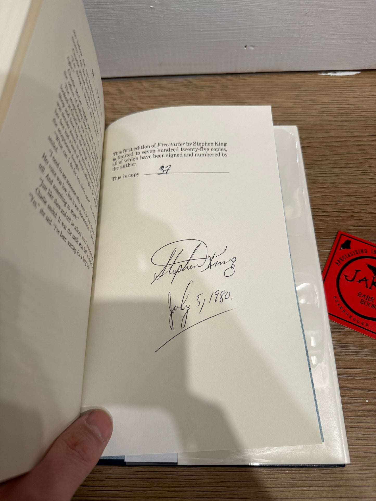 Stephen King, Firestarter, Signed/Limited #37, Phantasia Press