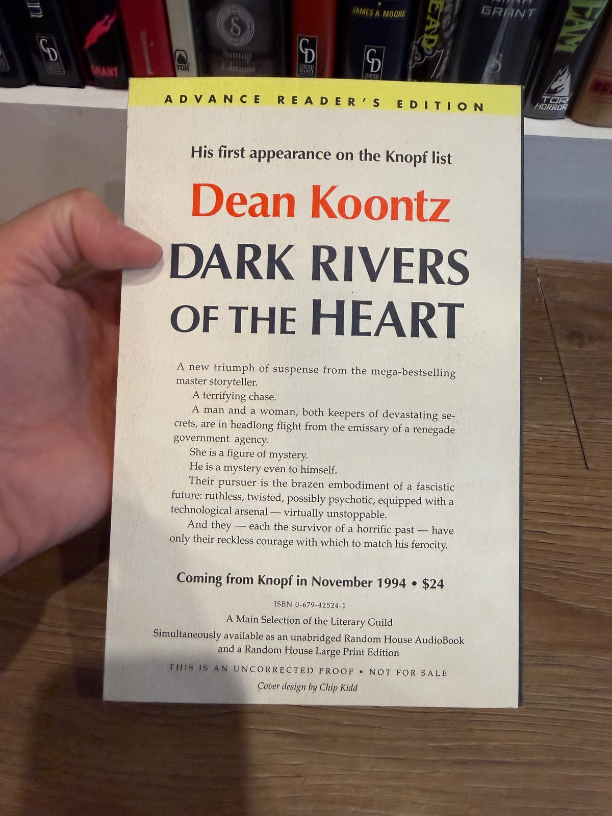 Dean Koontz, Dark Rivers of the Heart, Advance Readers Copy, Knopf