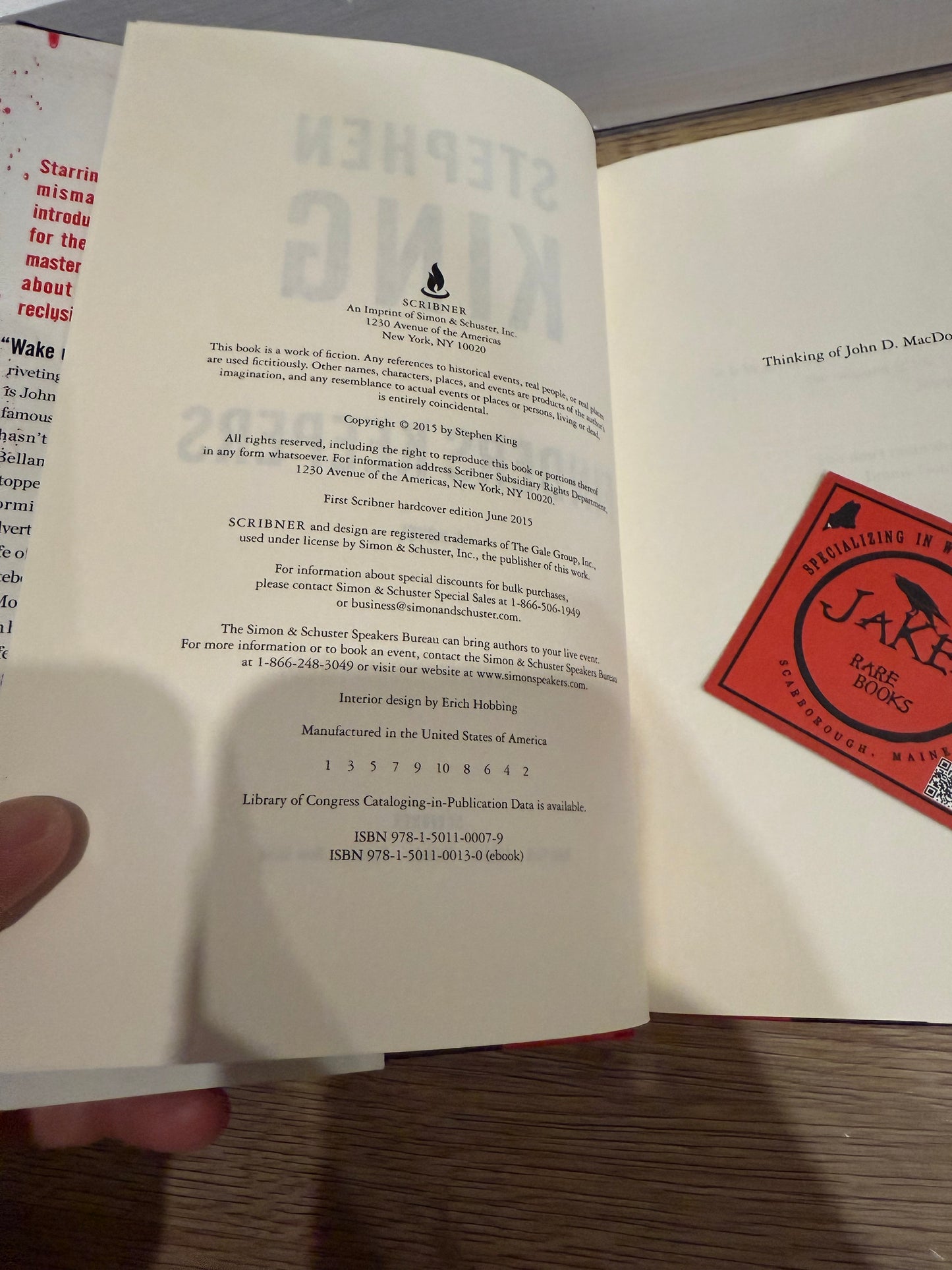 Stephen King, Finders Keepers, First Printing, Scribner