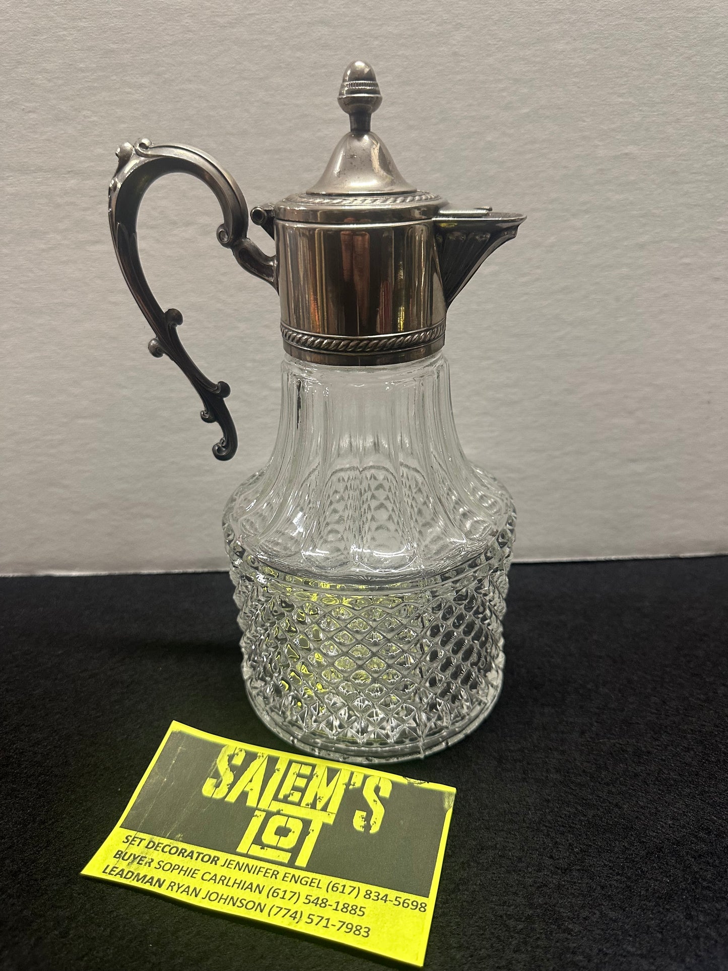 Stephen King, Salem’s Lot, Production Used Antique Glass and Metal Pitcher