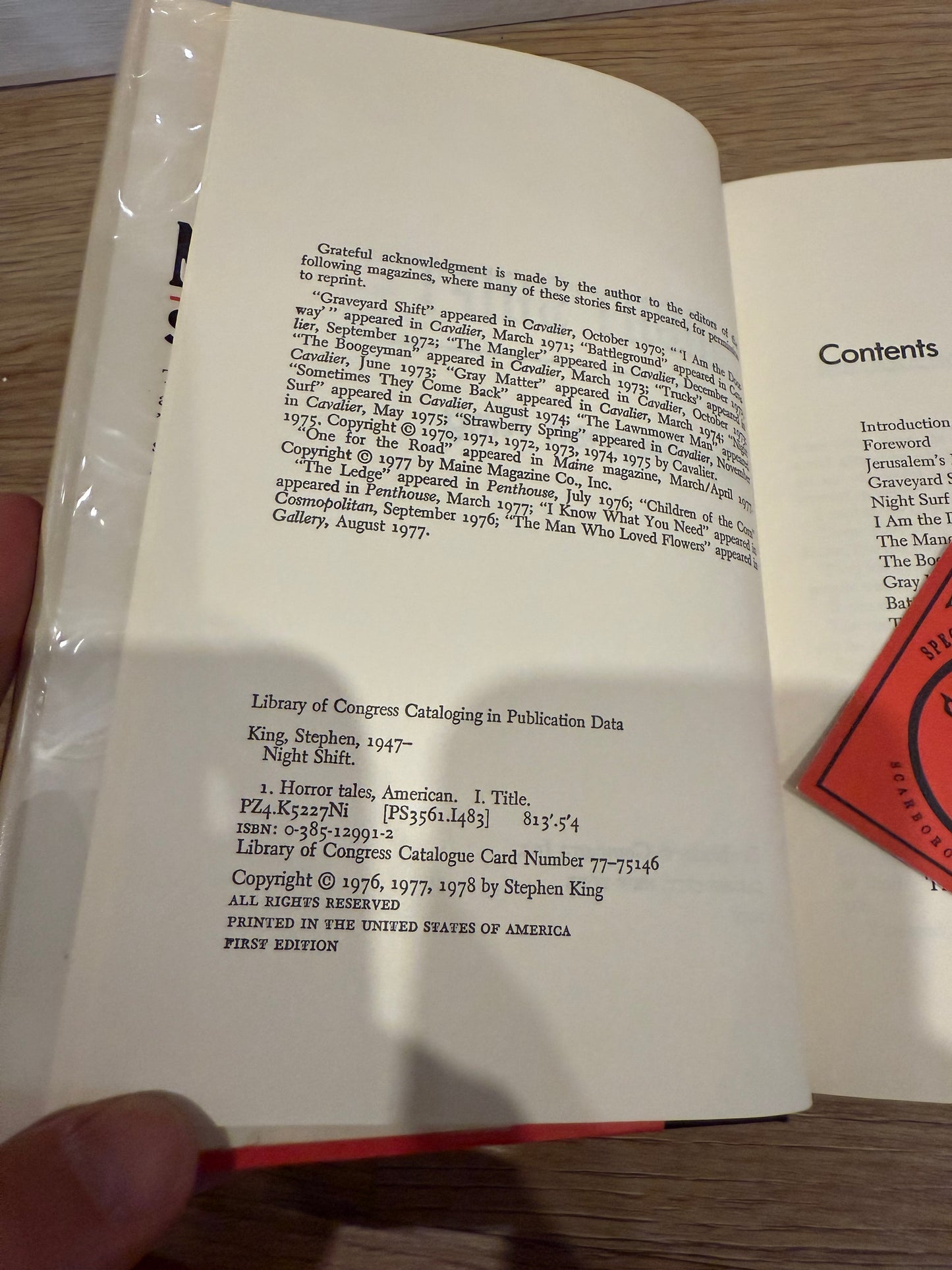 Stephen King, Night Shift, First Edition, Doubleday Publishing