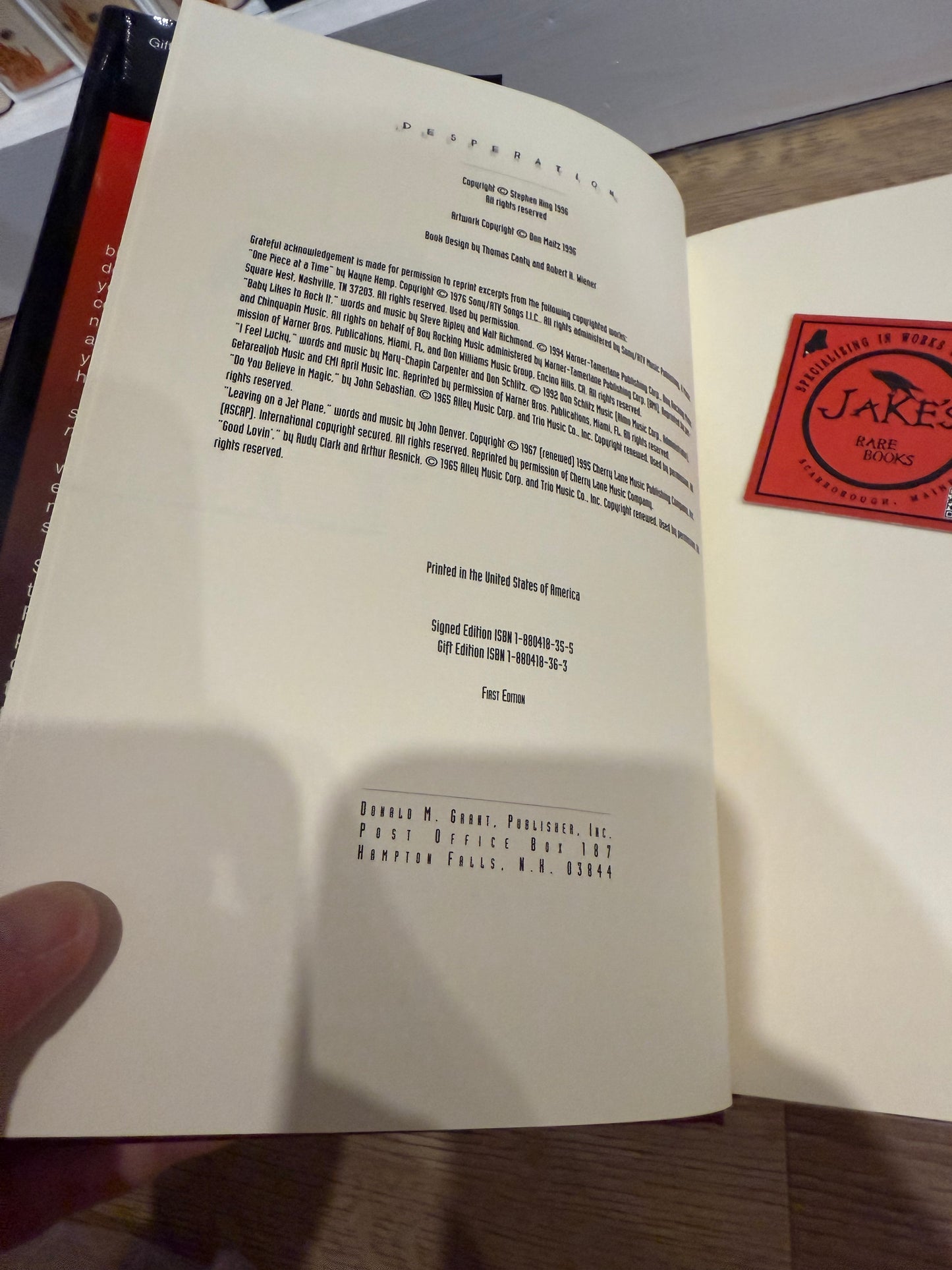 Stephen King, Desperation, Gift Edition, Grant Publishing