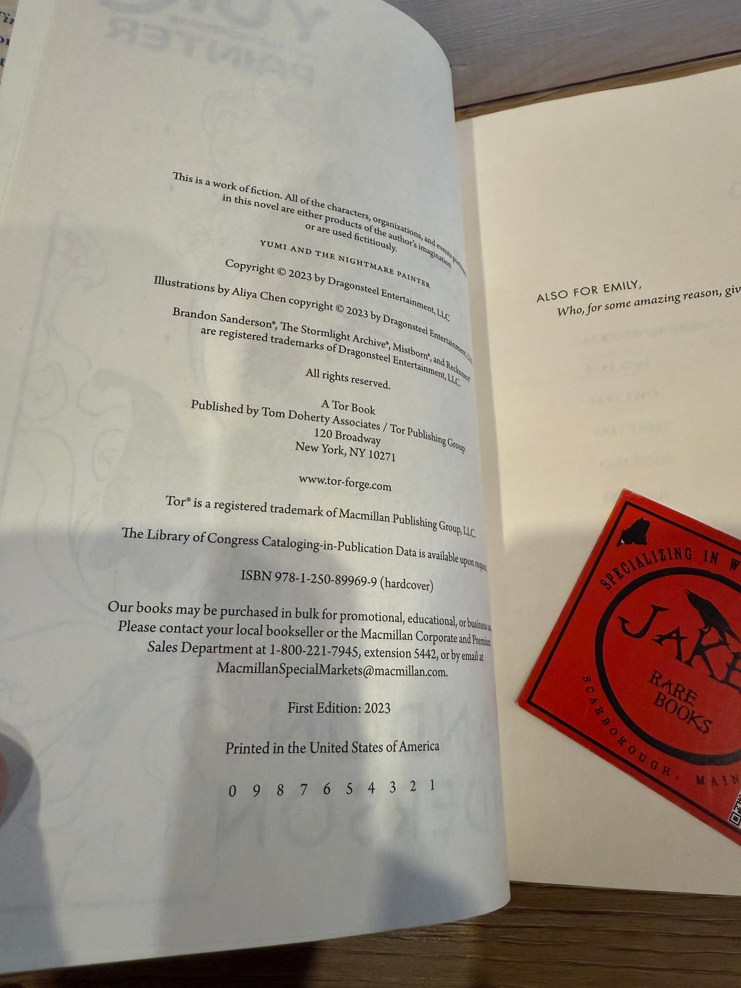 Brandon Sanderson, Yumi and the Nightmare Painter, Signed/Limited