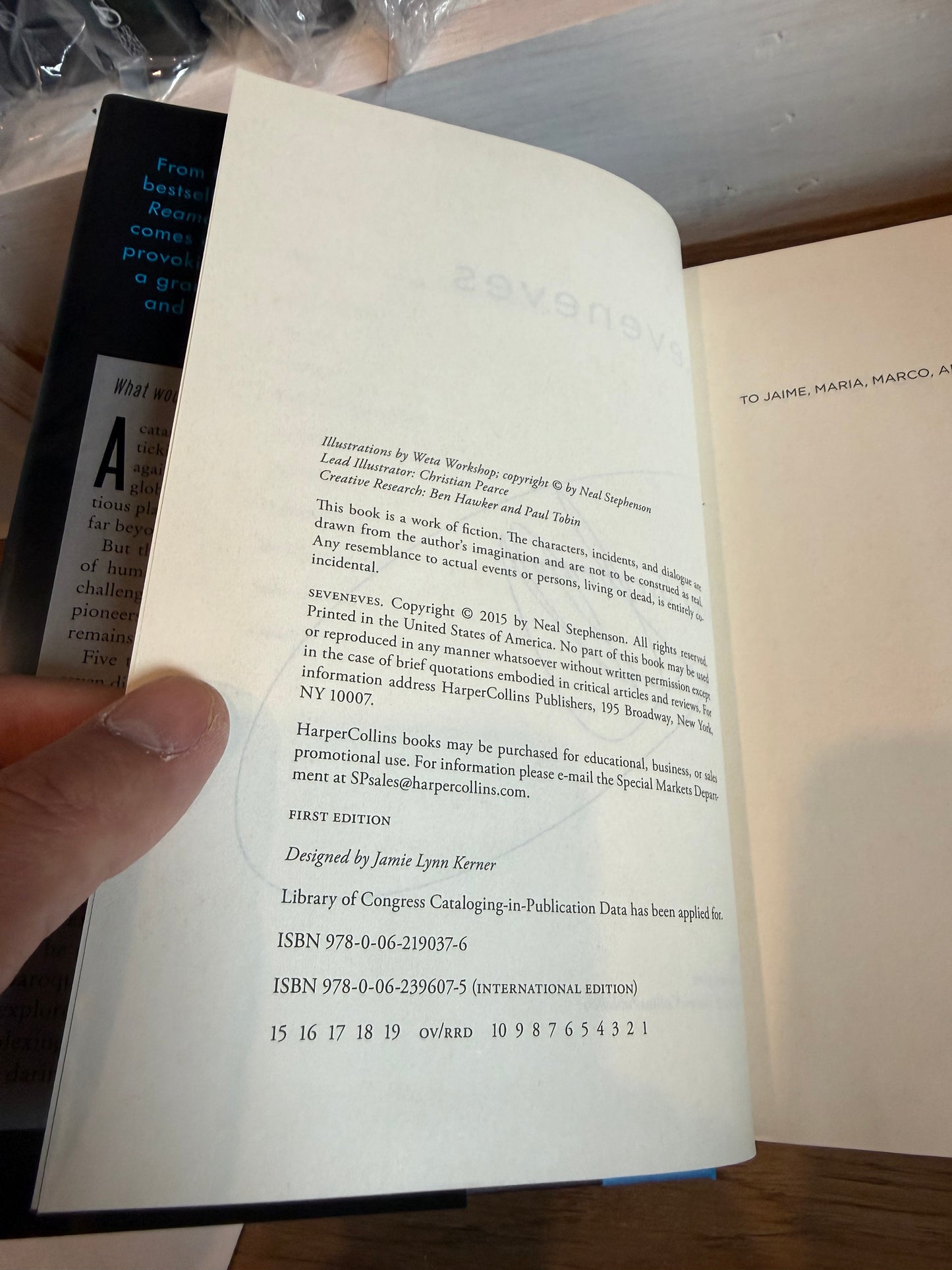 Neal Stephenson, Seveness, Signed First Edition, Harper Collins