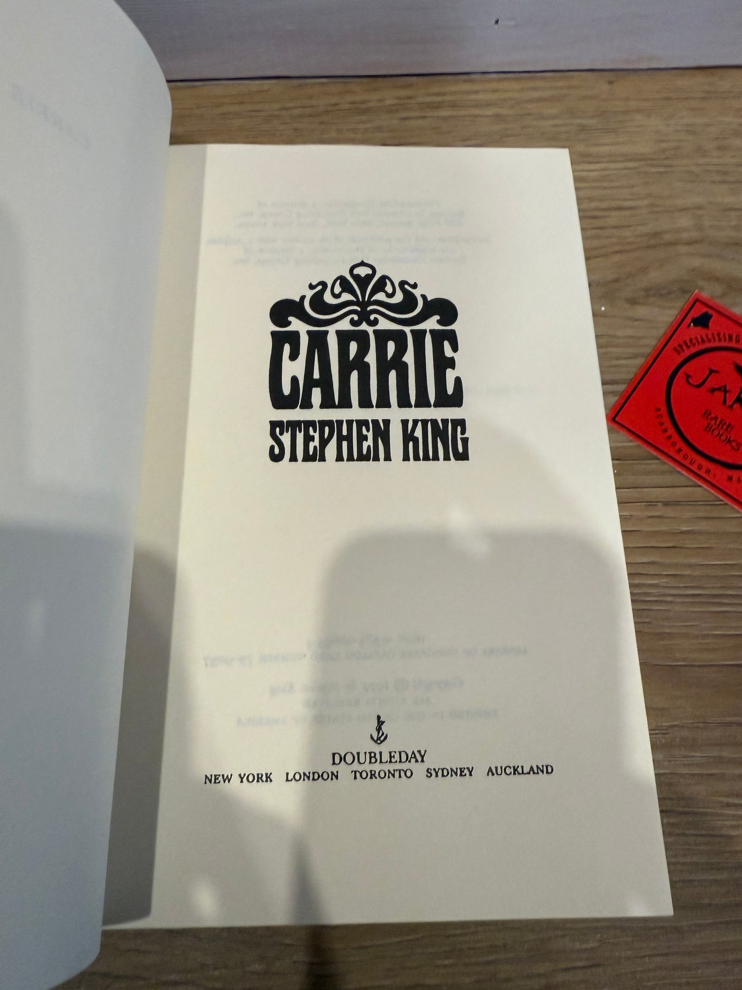 Stephen King, Carrie, Book Club Edition