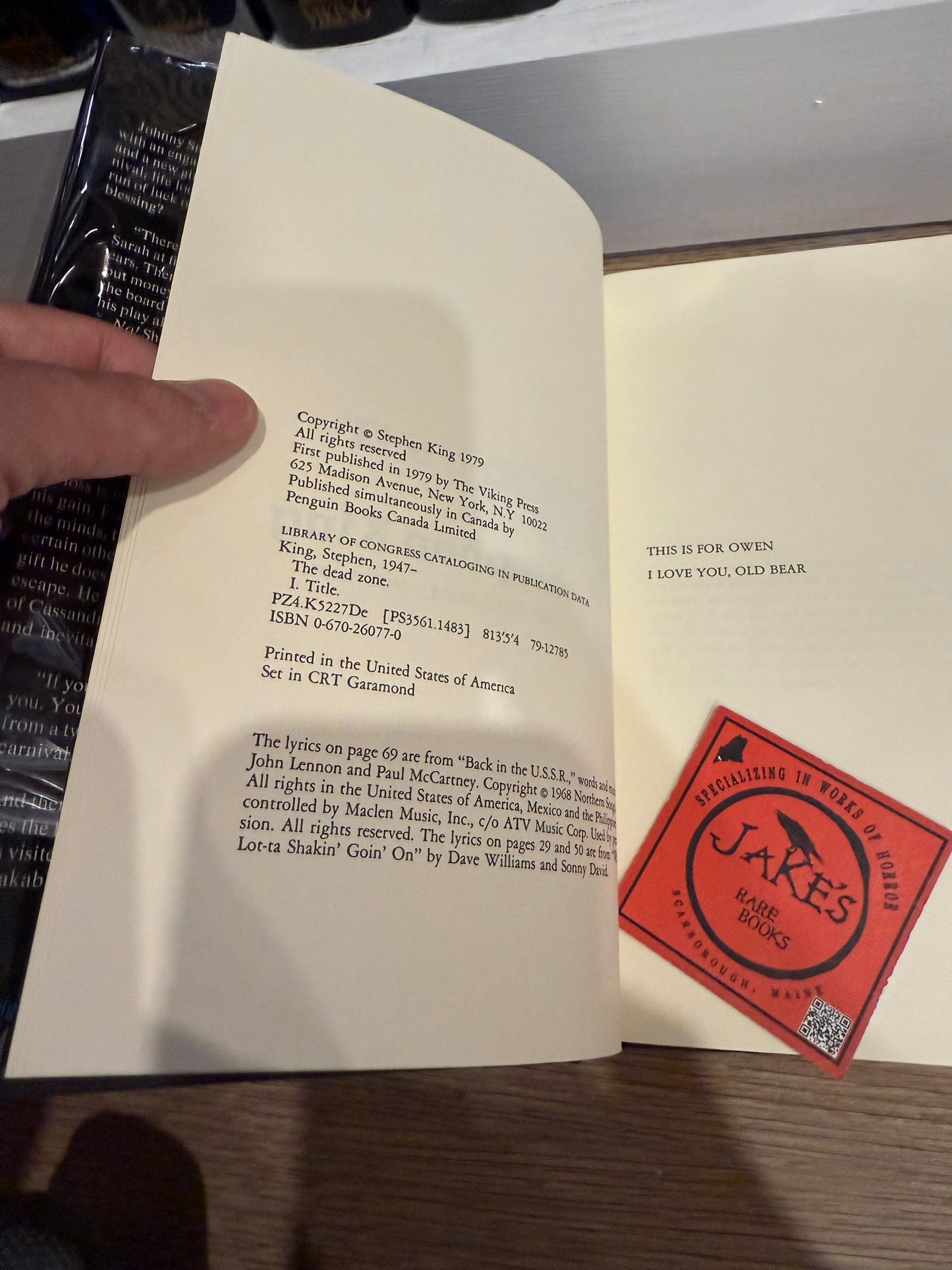 Stephen King, The Dead Zone, First Edition, Viking Press