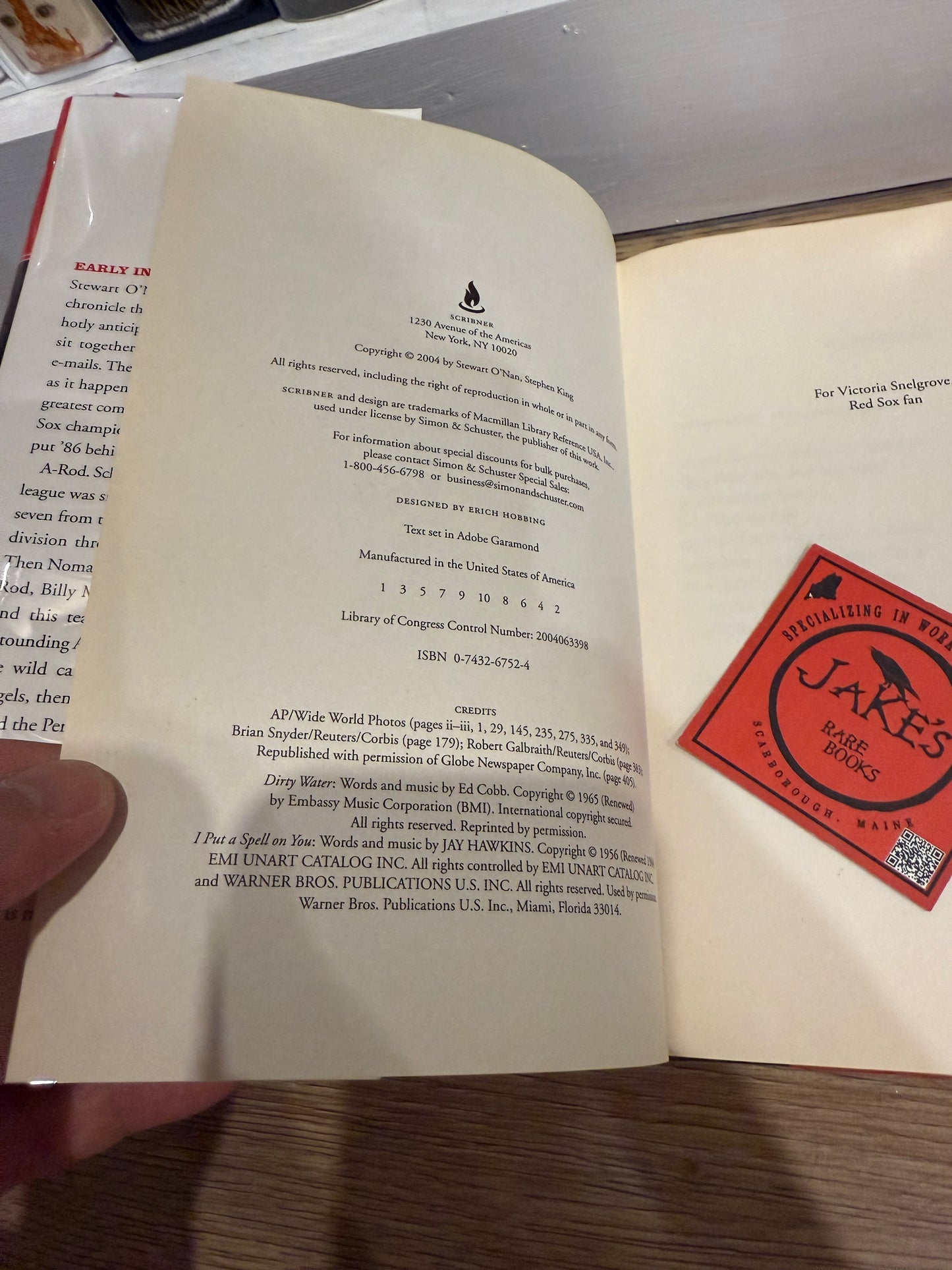 Stephen King, Faithful, First Printing, Scribner