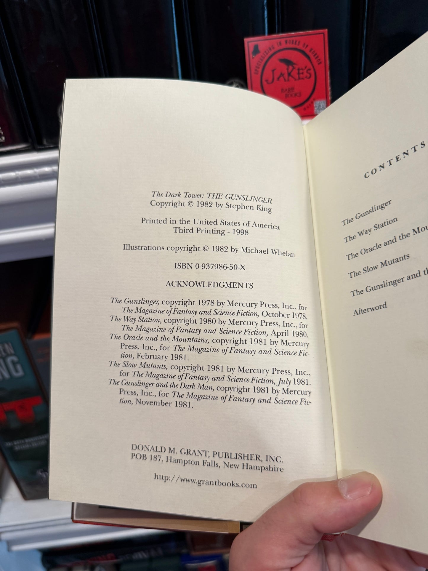 Stephen King, The Gunslinger, Third Printing, Grant Publishing