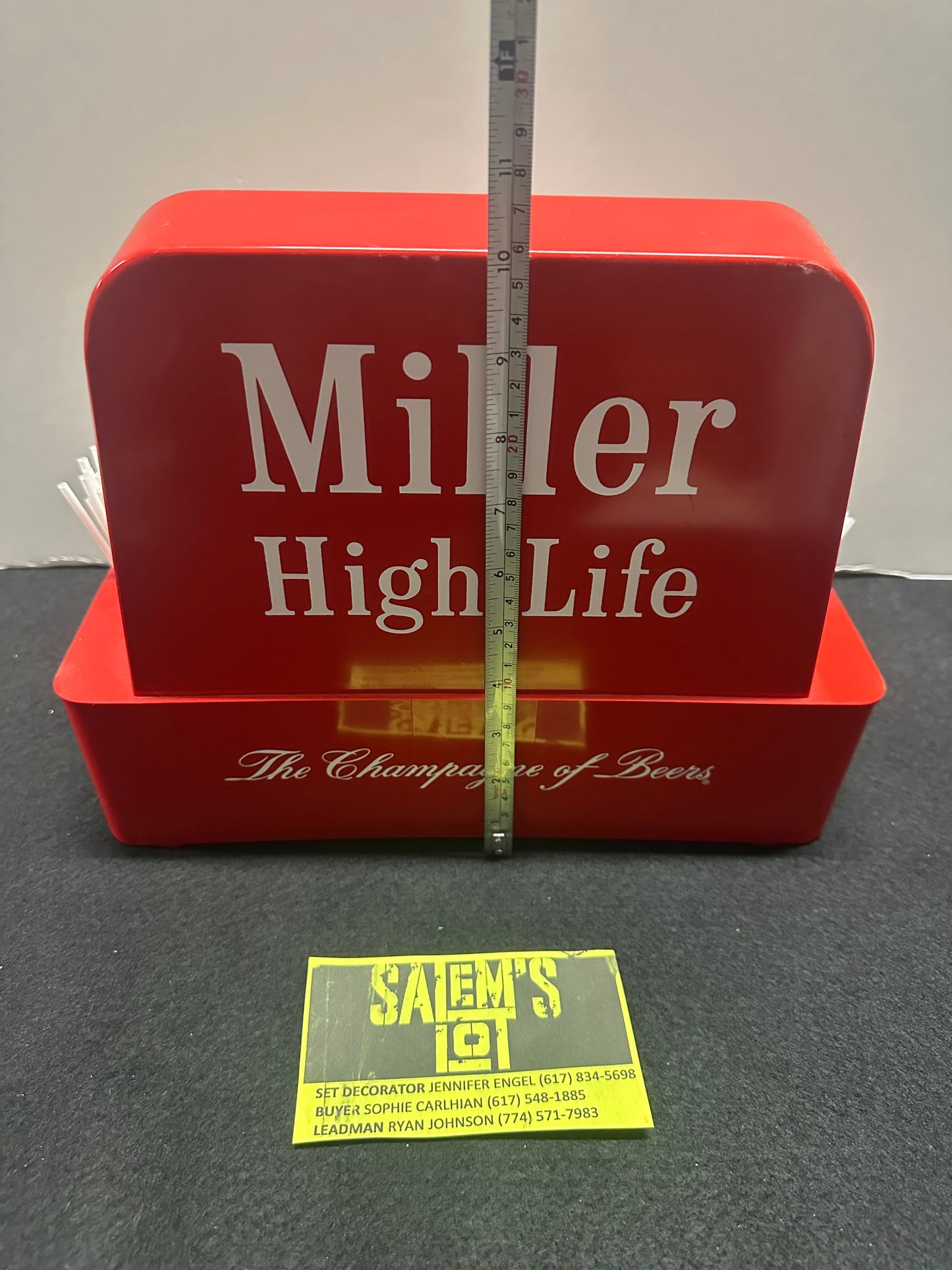 Stephen King, Salem’s Lot, Screen Used, Vintage Miller High Life Napkin/Straw Holder